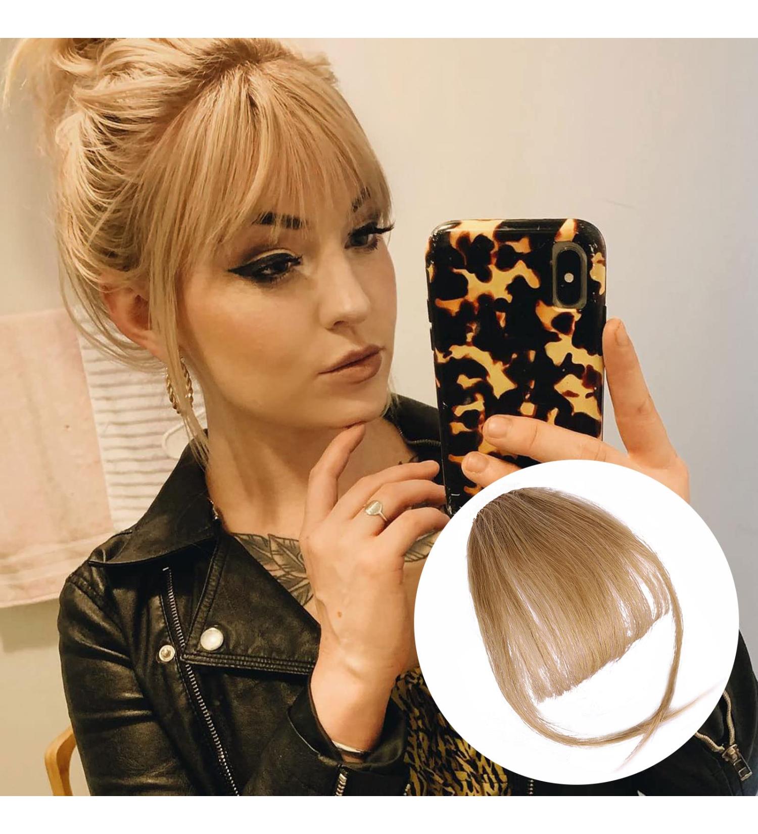 BOGSEA Clip in Wispy Bangs Hair Extension - Real Human Hair Fringe for Women - Strawberry Orangey Blonde Color - Neat & Flat Bangs - Daily Wear Hairpieces - Buy Online on GoSupps.com