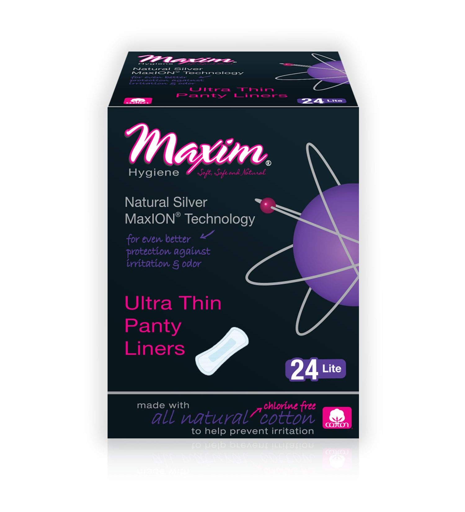 Maxim Ultra Thin Panty Liners with Silver MaxION Technology - 24 Count - Buy Online on GoSupps.com