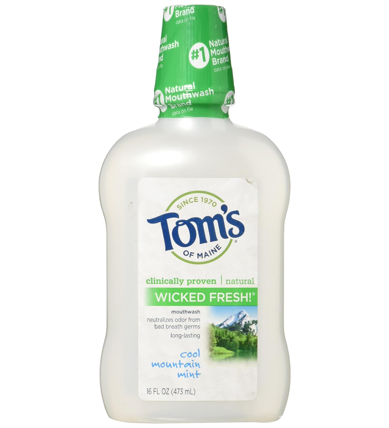 Tom's of Maine Long Lasting Wicked Fresh Mouthwash Cool Mountain Mint - 16 oz 2 Pack | International Shipping Available - Buy Online on GoSupps.com
