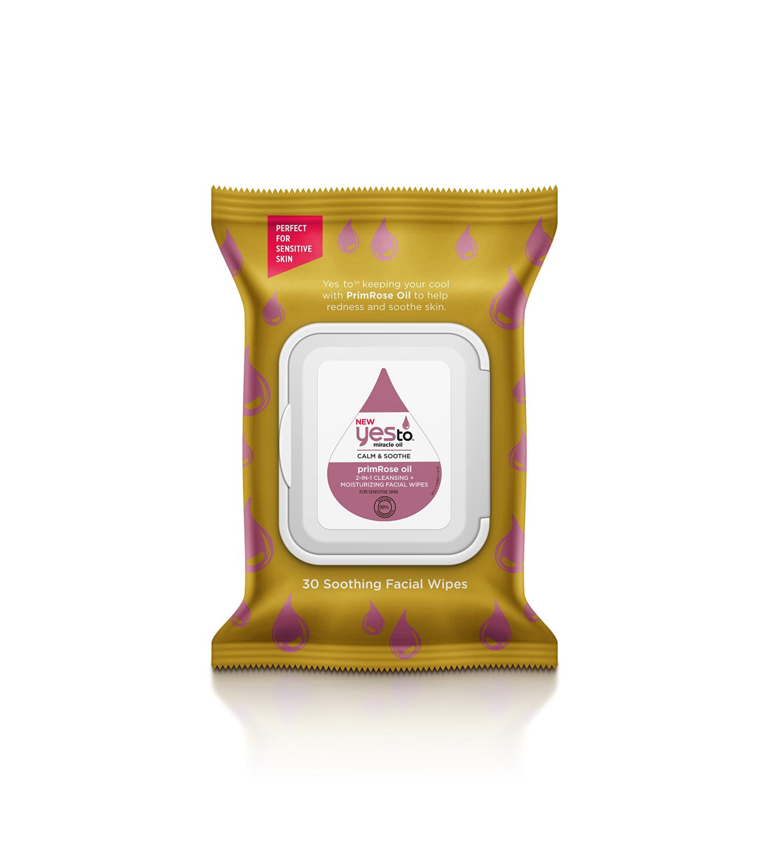 Yes to Miracle Oil Cleansing Facial Wipes - Calm & Soothe with Primrose Oil - 30 Wipes for Hydrated Skin | International Shipping Available - Buy Online on GoSupps.com
