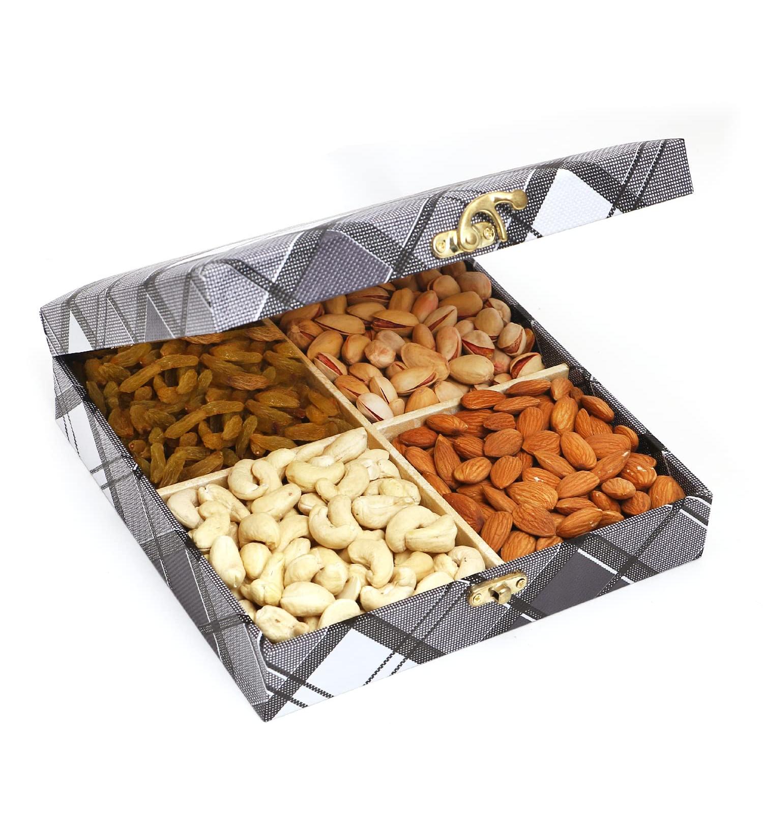 Jaiccha Ghasitaram Cross Check Wooden Dryfruits Box|Gift for Diwali Gifts Holi Rakhi Valentine Christmas Birthday Anniversary Her Him| - Buy Online on GoSupps.com