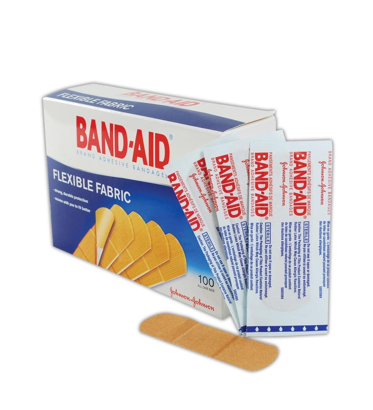 Johnson & Johnson JJ4444 Band-Aid Woven Adhesive Bandages 1 x 3 Tan - Box of 100 - Buy Online on GoSupps.com