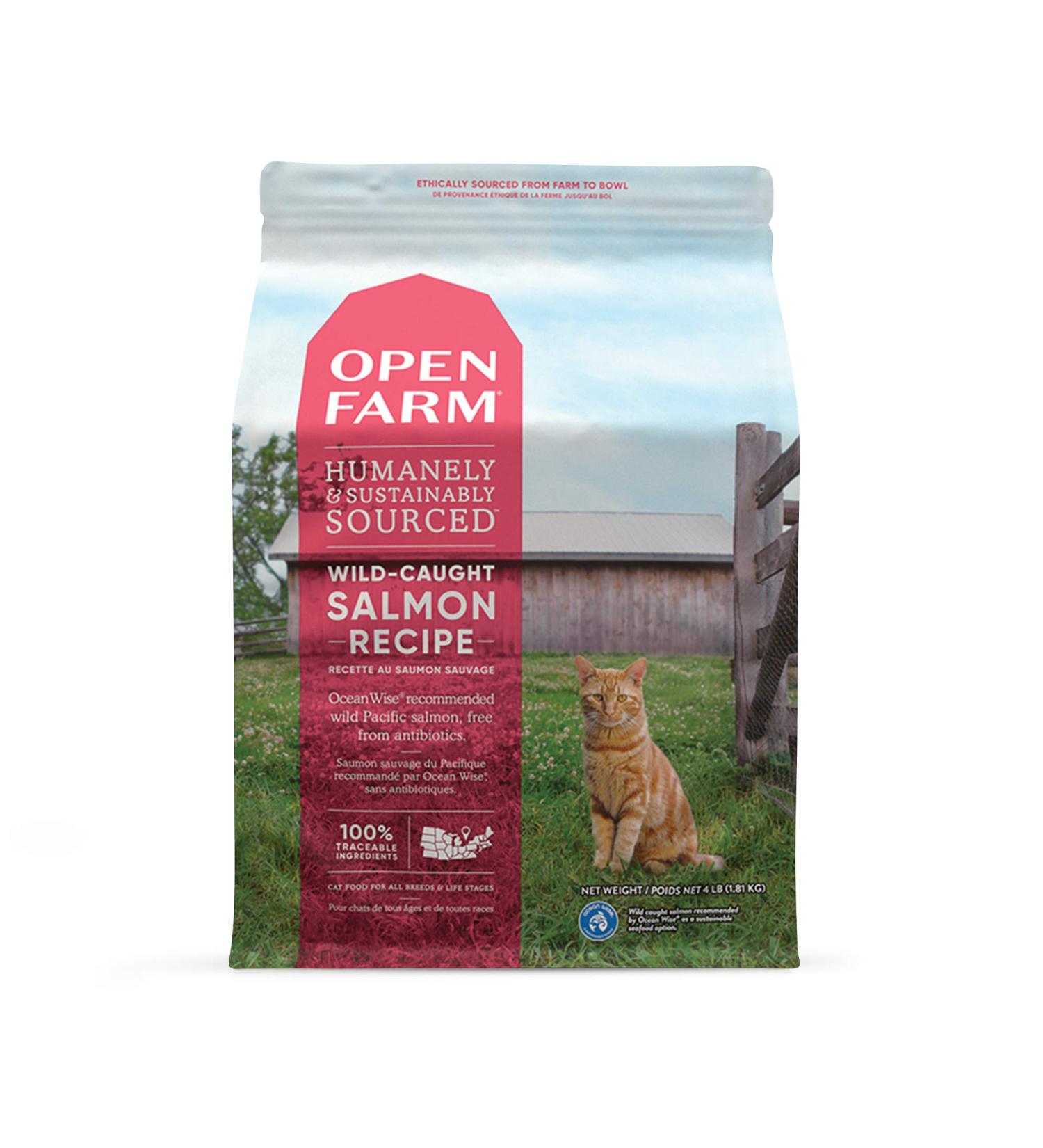 Open Farm Dry Cat Food - Wild-Caught Salmon 4lb - Humanely Raised Meat Recipe with Non-GMO Superfoods - No Artificial Flavors or Preservatives - Buy Online on GoSupps.com