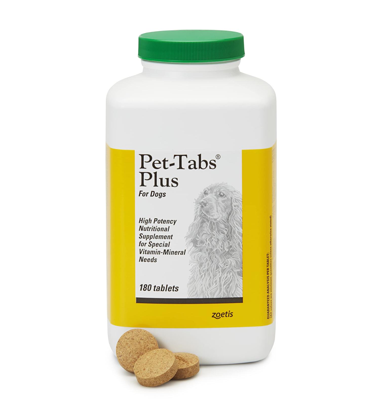 Pet-Tabs Plus Multivitamin for Dogs | 180 Chewable Tablets | Essential Nutrients for Special Needs Pets - International Shipping Available - Buy Online on GoSupps.com