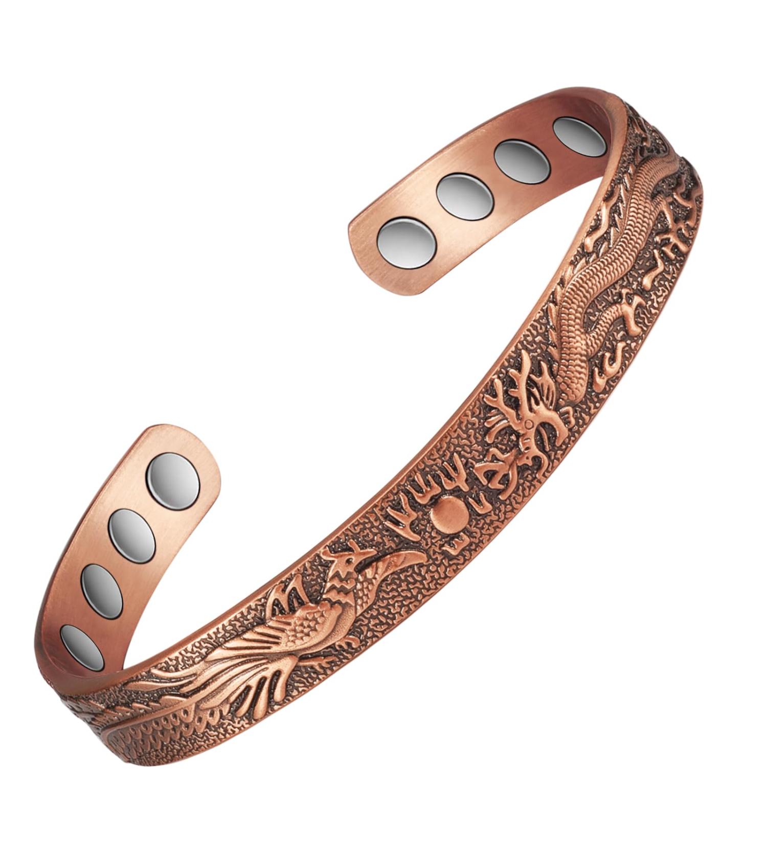 Shop Stylish Copper Bracelets for Women - Dragon & Phoenix Adjustable Magnetic Jewelry Gift - Buy Online on GoSupps.com