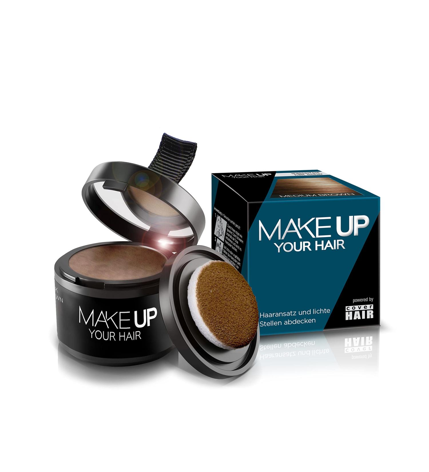 Medium Brown Hair Base Powder (4G) - Fast & Invisible Gray Concealer - Waterproof Hair Powder for Hair Sealing - Buy Online on GoSupps.com