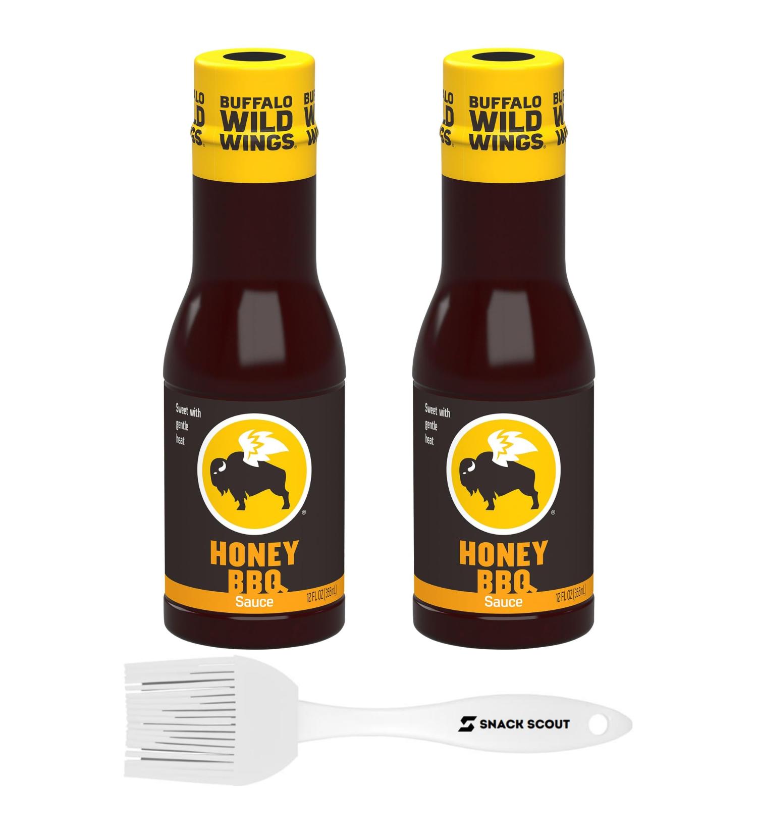 Buffalo Wild Wings Honey BBQ Sauce 12 fl. oz (2 Pack) Bundled With Snack Scout Basting Brush - Buy Online on GoSupps.com