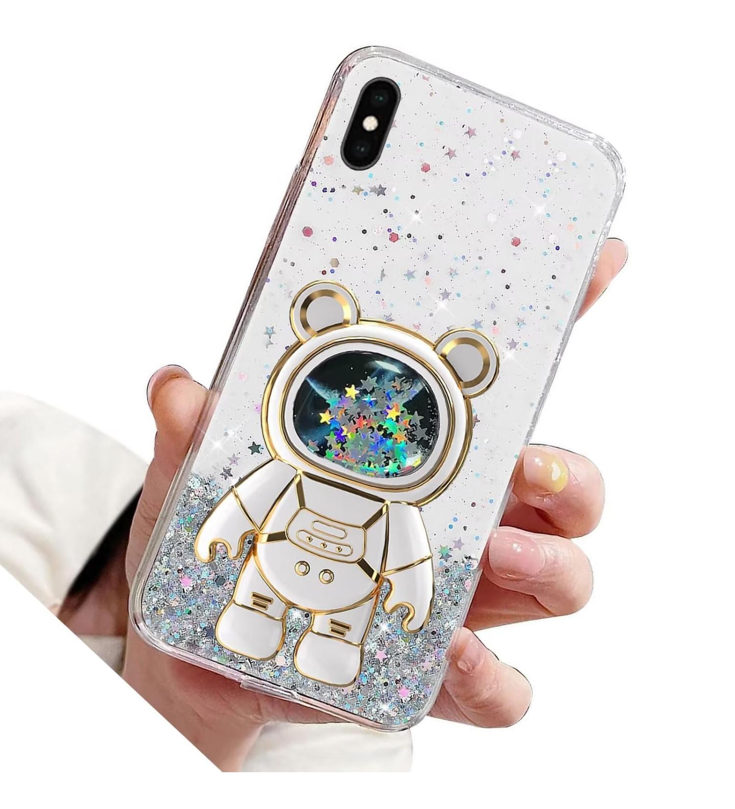 Rnrieyta Bear Astronaut iPhone XR Case - Cute Glitter Bumper Thin Crystal Cover with Kickstand for Girls - Buy Online on GoSupps.com