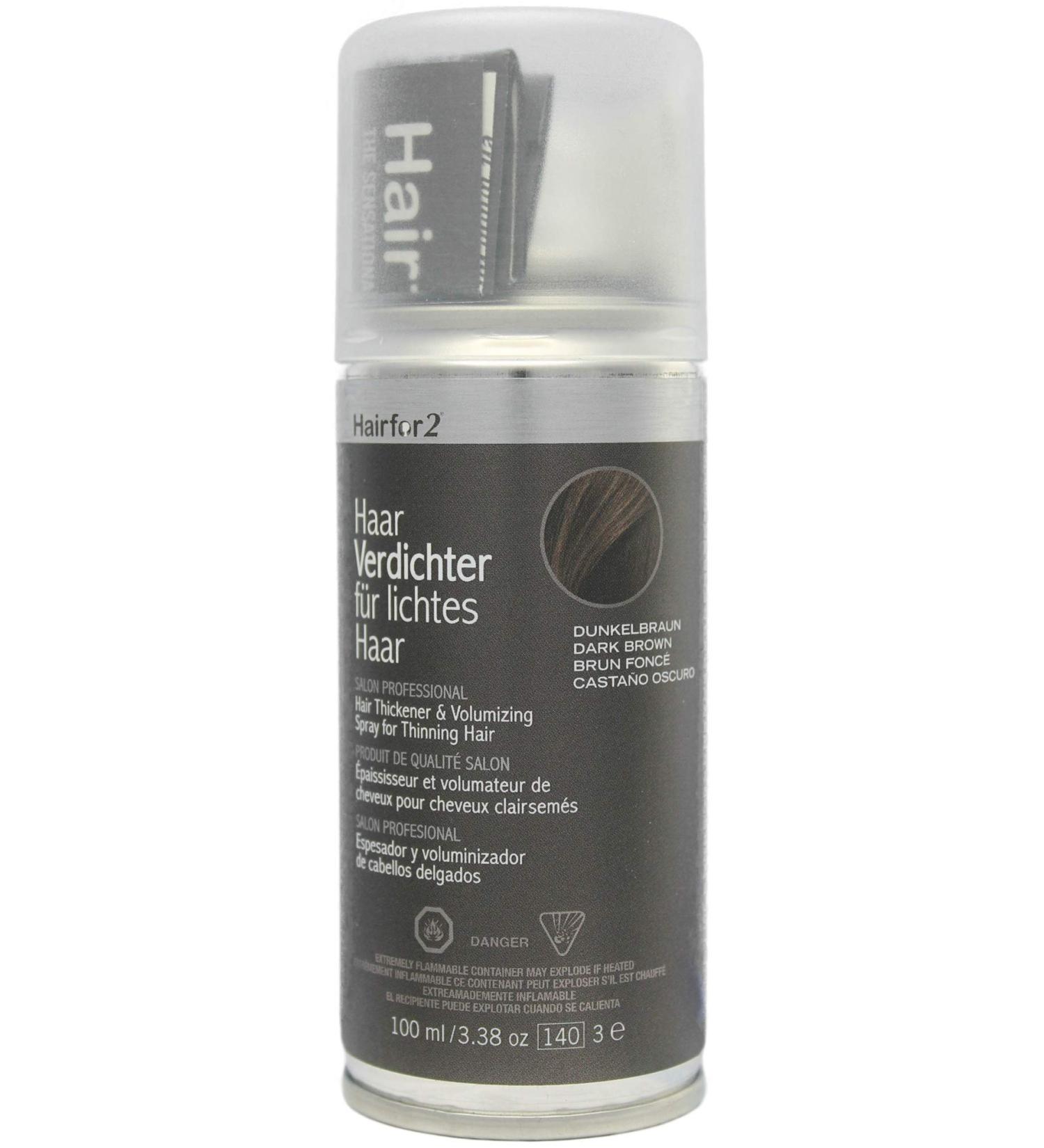 Unisex Hair Thickening Spray Dark Brown 100ml/3.38oz - Buy Online on GoSupps.com