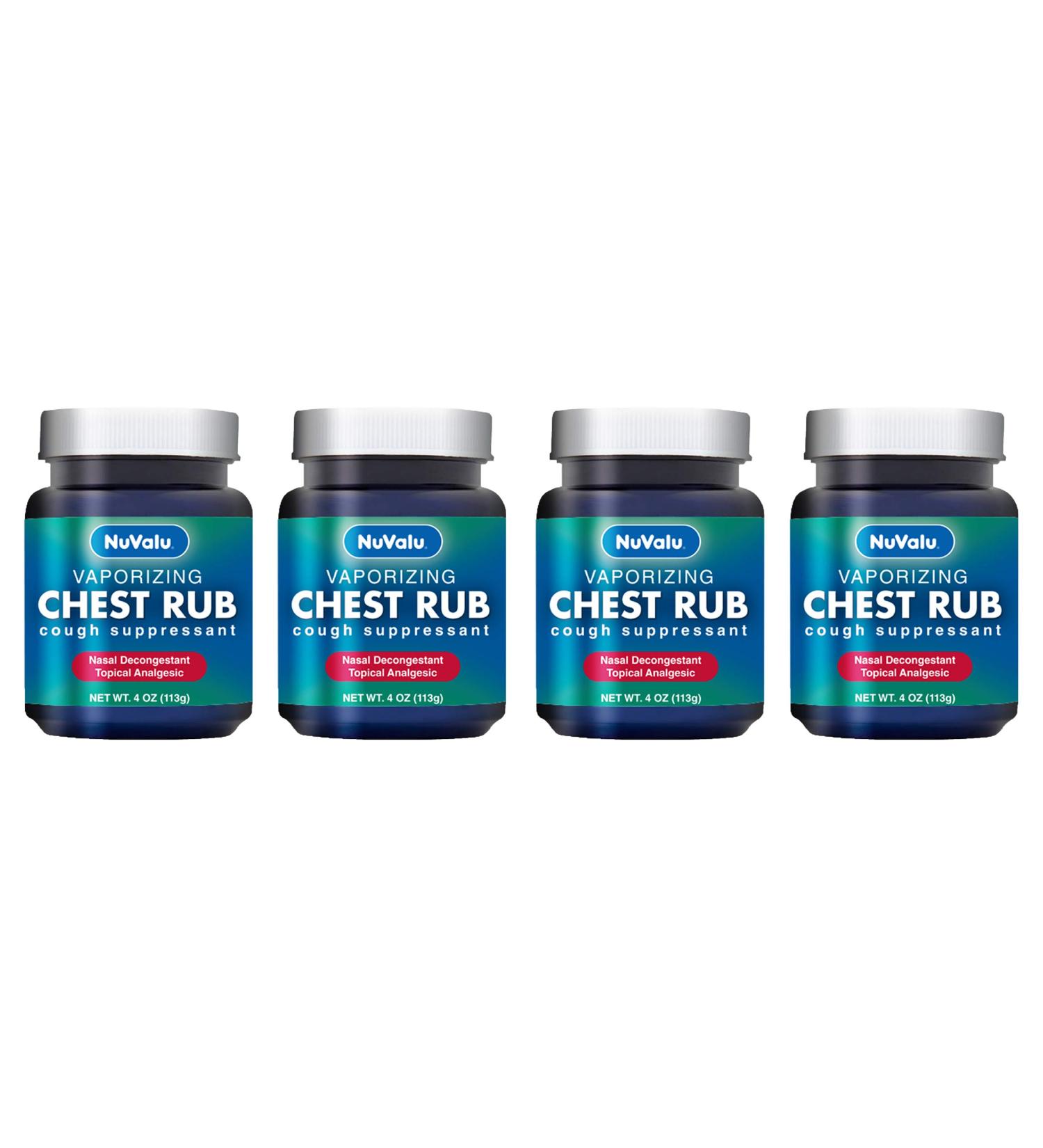 NuValu Cough Suppressant Vaporizing Chest Rub Topical Analgesic for Nasal Decongestant (4 Pack) - Buy Online on GoSupps.com