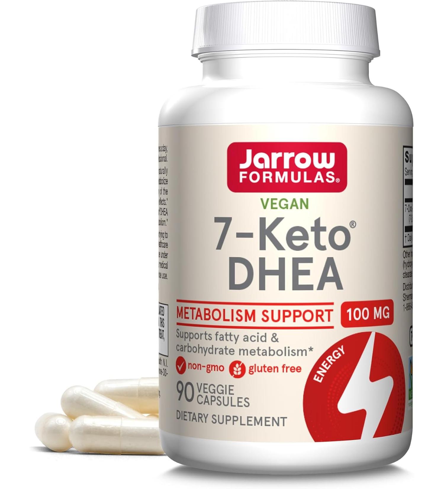 Jarrow Formulas 7-Keto DHEA 100 mg - 90 Veggie Caps for Enhanced Metabolism - Buy Online on GoSupps.com