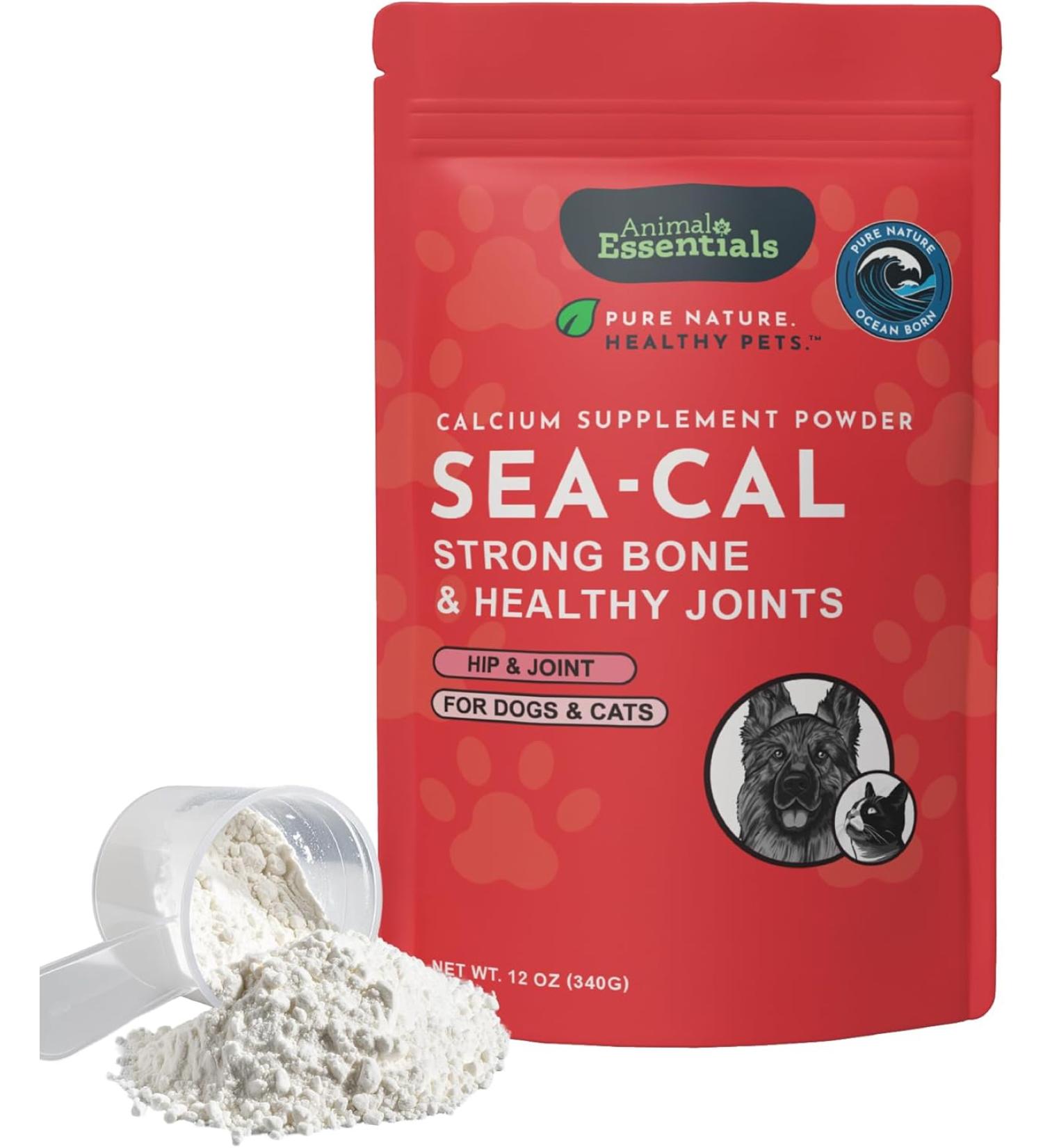 Animal Essentials Seaweed Calcium for Dogs & Cats - 12 oz (340g) - Natural Supplement for Healthy Bones - Buy Online on GoSupps.com