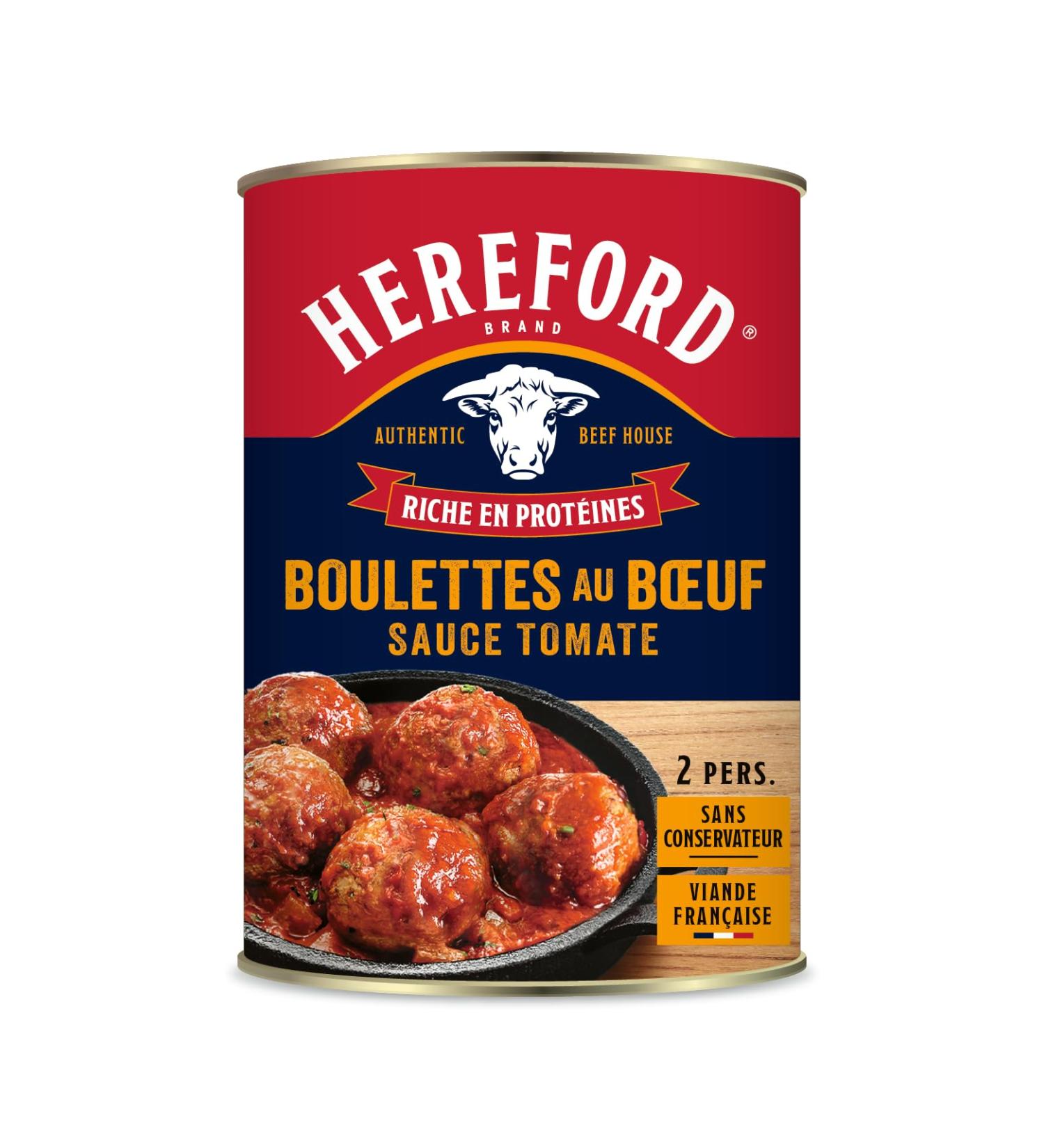 Hereford - Beef meatballs in Tomato Sauce - 100% Meat from France - No Preservative - For 2 People