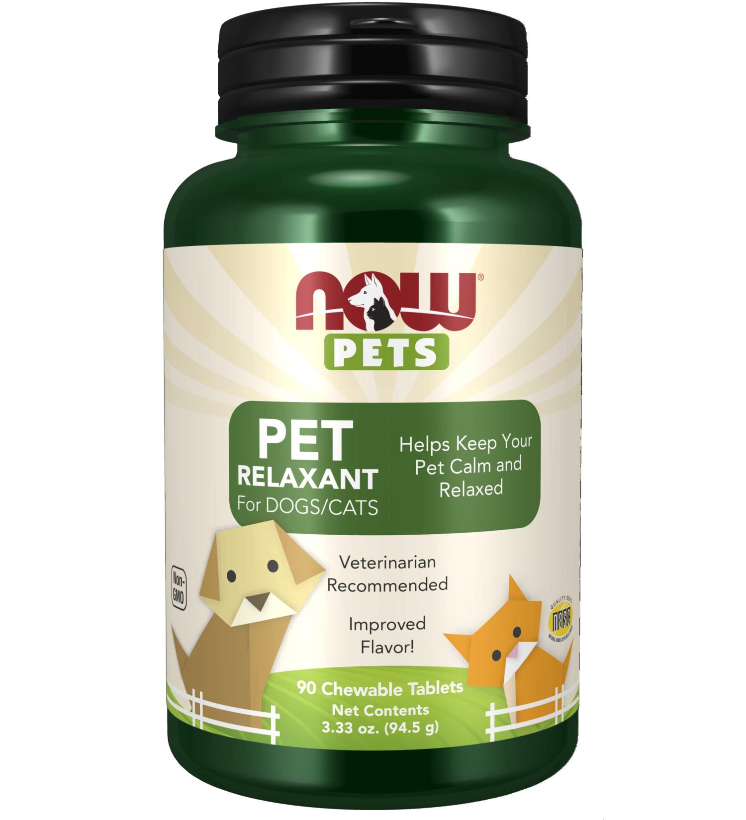 â€œNow Foods Pet Relaxant for Dogs & Cats - 90 Chewable Tablets | Natural Stress Reliefâ€‌ - Buy Online on GoSupps.com