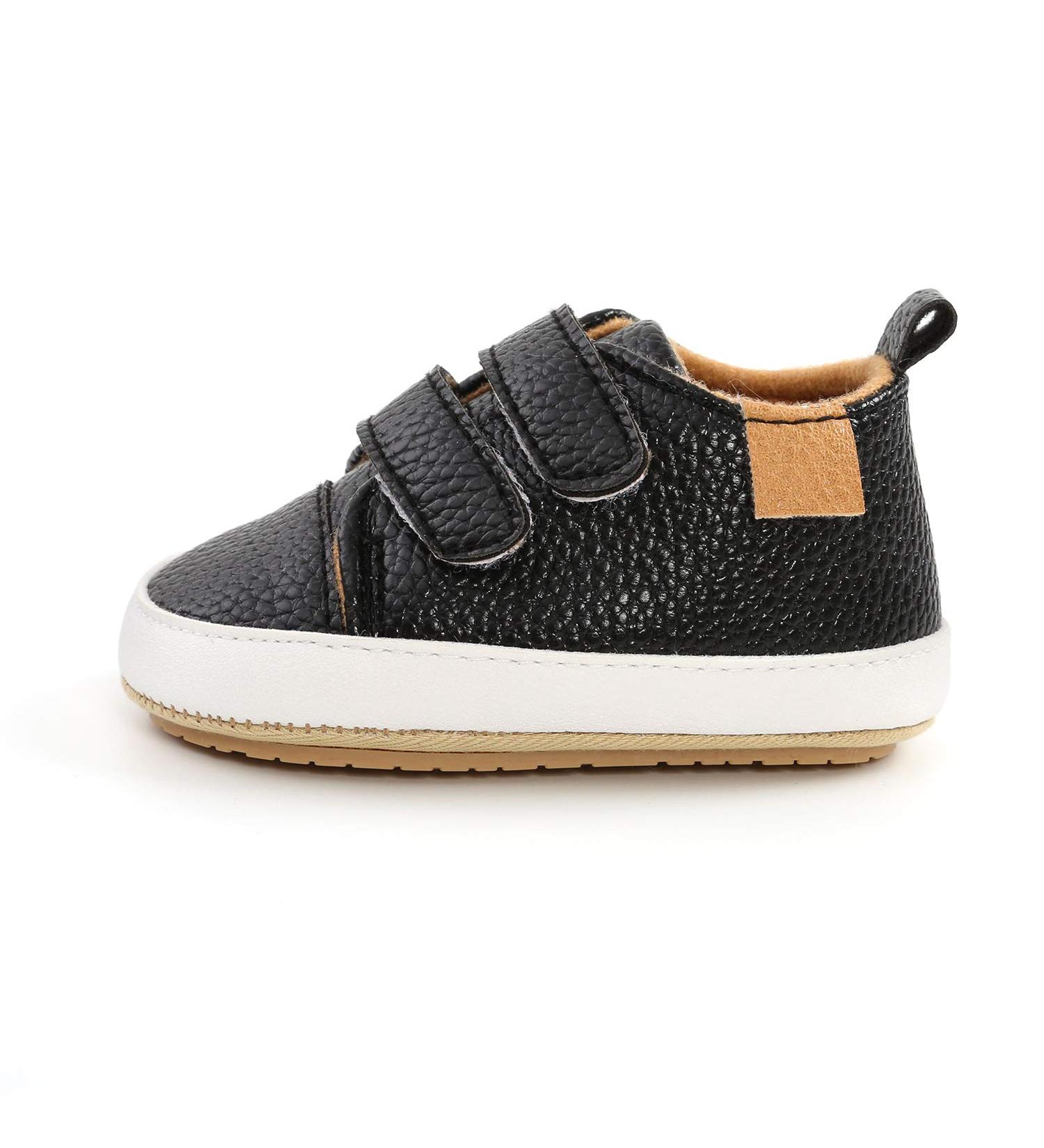 MK MATT KEELY Baby Girl First Walking Shoes | Anti-Slip Soft PU Leather Sneakers for Infant Toddler 3-6 Months - Black Style2 - Buy Online on GoSupps.com