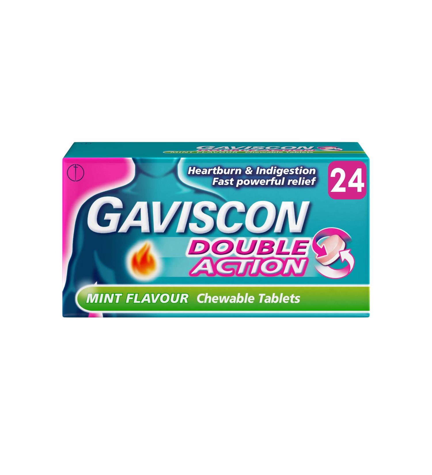 Gaviscon Double Action Tablets 24 Mint - Buy Online on GoSupps.com