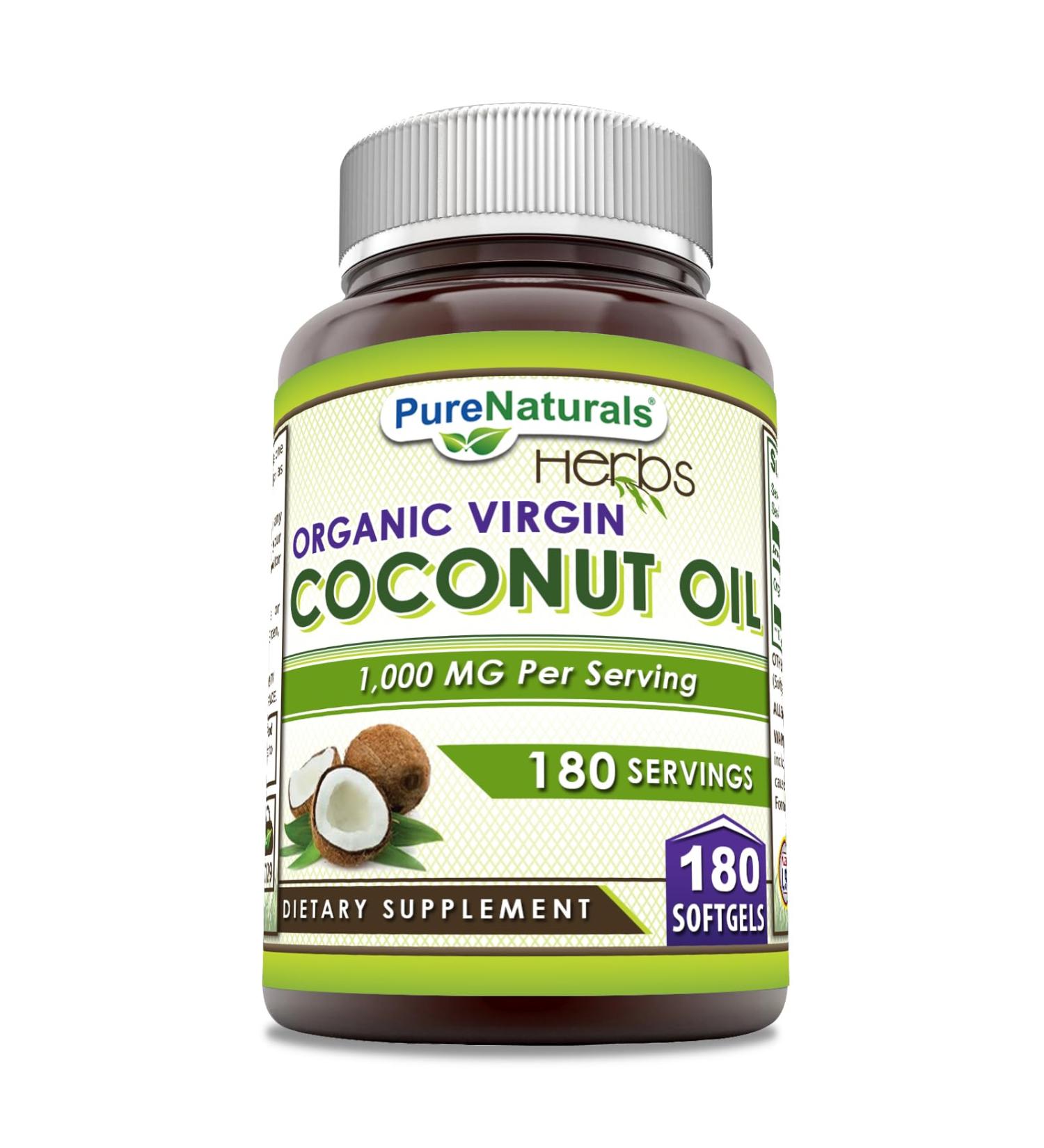 Pure Naturals Coconut Oil 1000 mg 180 Softgels