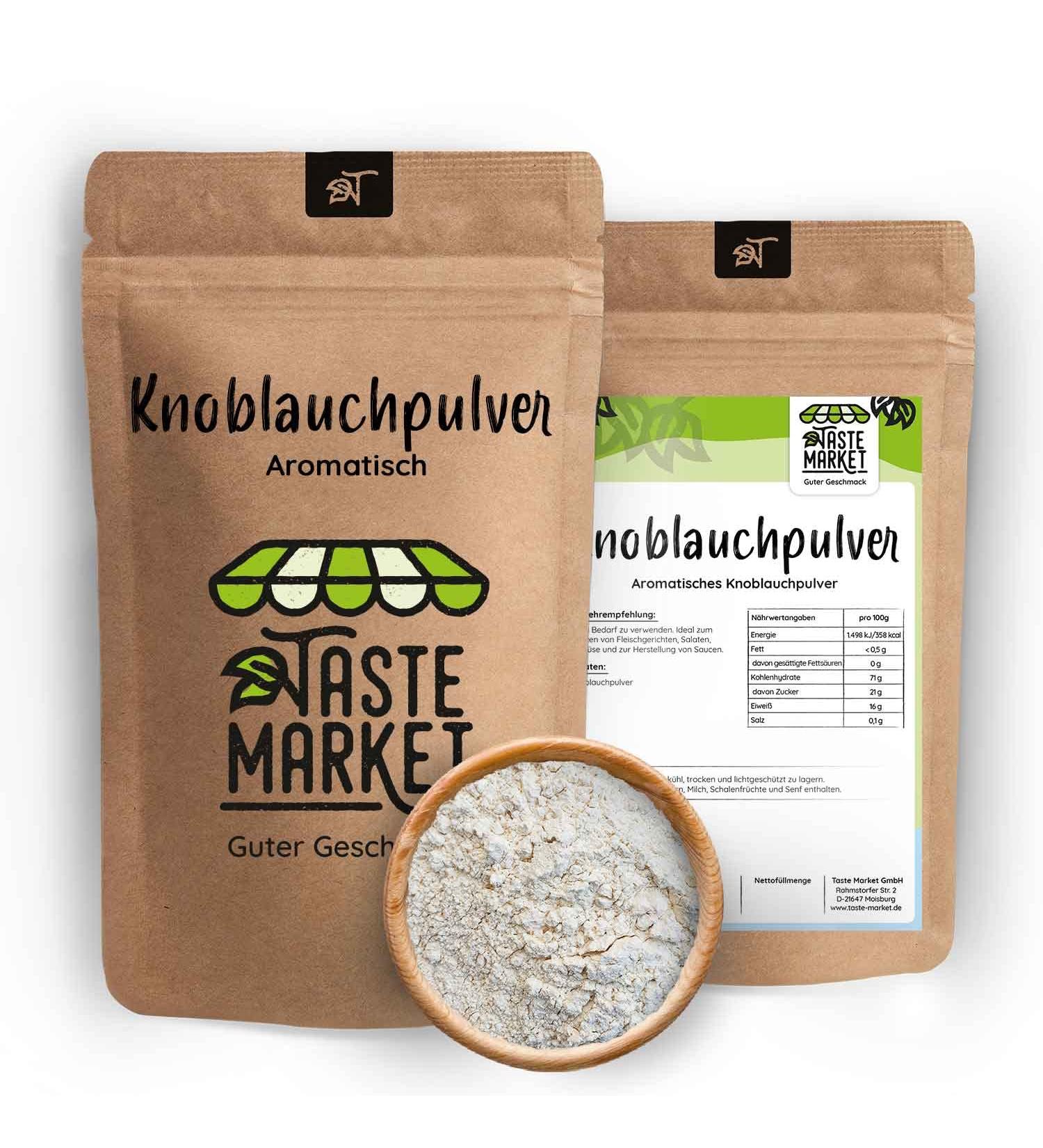  TASTE Guter Geschmack 2 x 1 kg garlic powder | finely ground | garlic powder | Garlic spices | TASTE MARKET - Buy Online on GoSupps.com