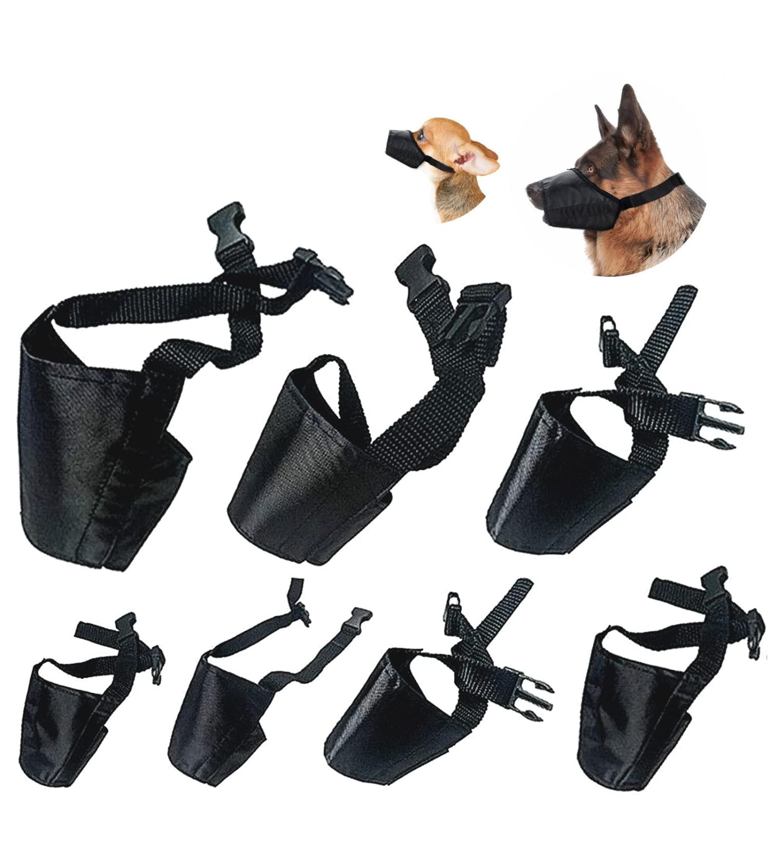 CooZero 7 PCS Dog Muzzles Set | Anti-Biting & Barking | Adjustable Mouth Cover for Small to Extra Large Dogs - Black - Buy Online on GoSupps.com