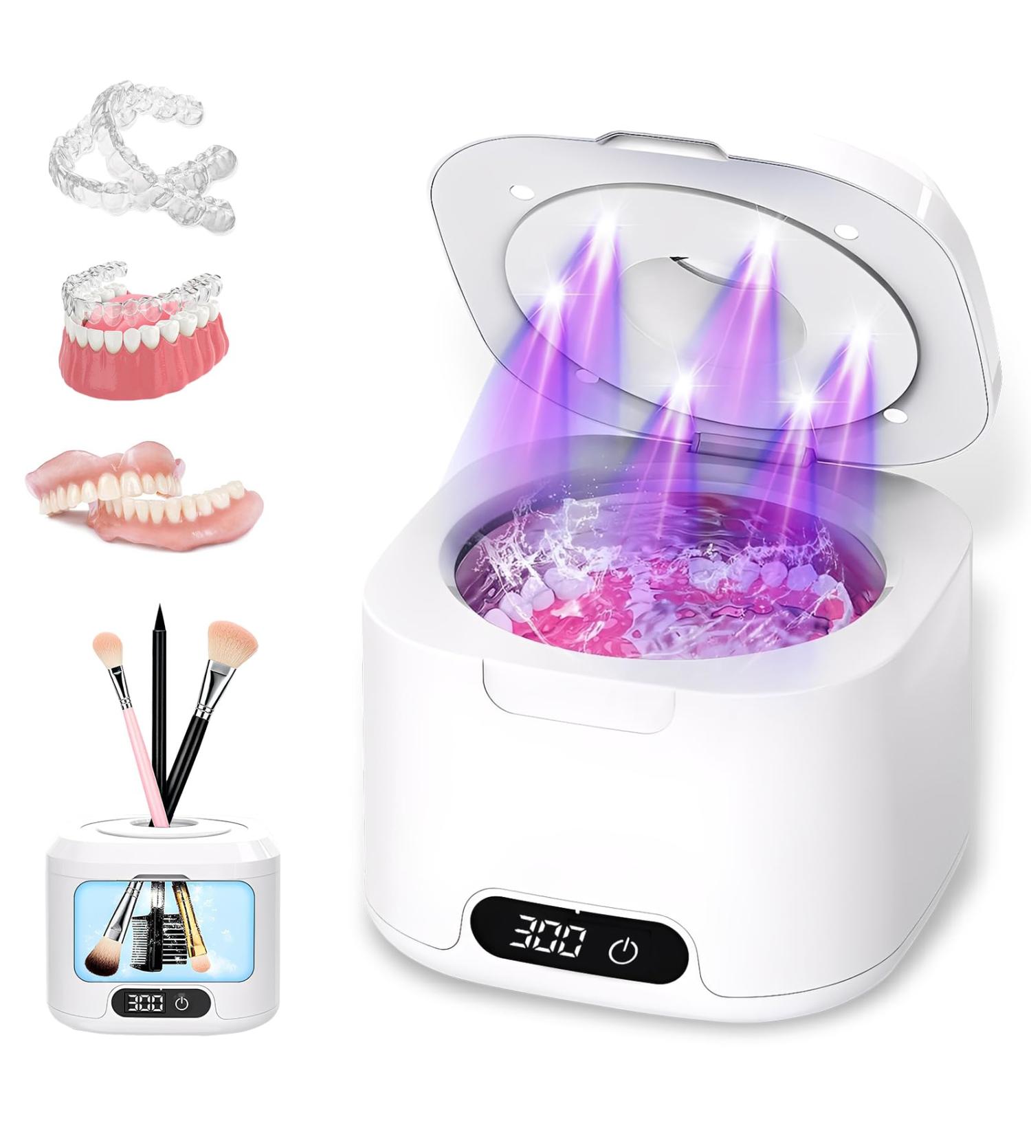  LIROPAU Ultrasonic cleaning device 49000 Hz 340 ml with 6 UV lights and 4 modes ultrasonic cleaner for dental gutter - Buy Online on GoSupps.com