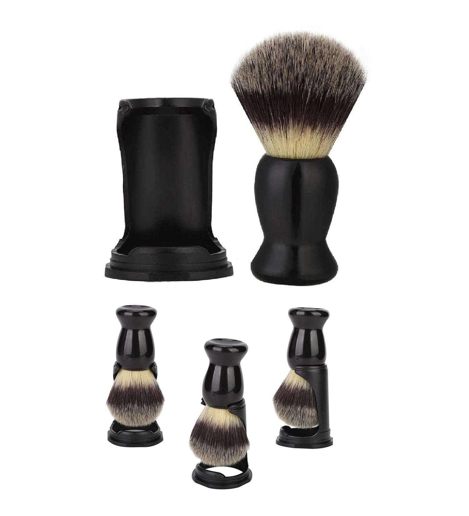 Men's Acrylic Shaving Brush & Holder - Lightweight Portable Compact Barber Shop Essentials - Buy Online on GoSupps.com