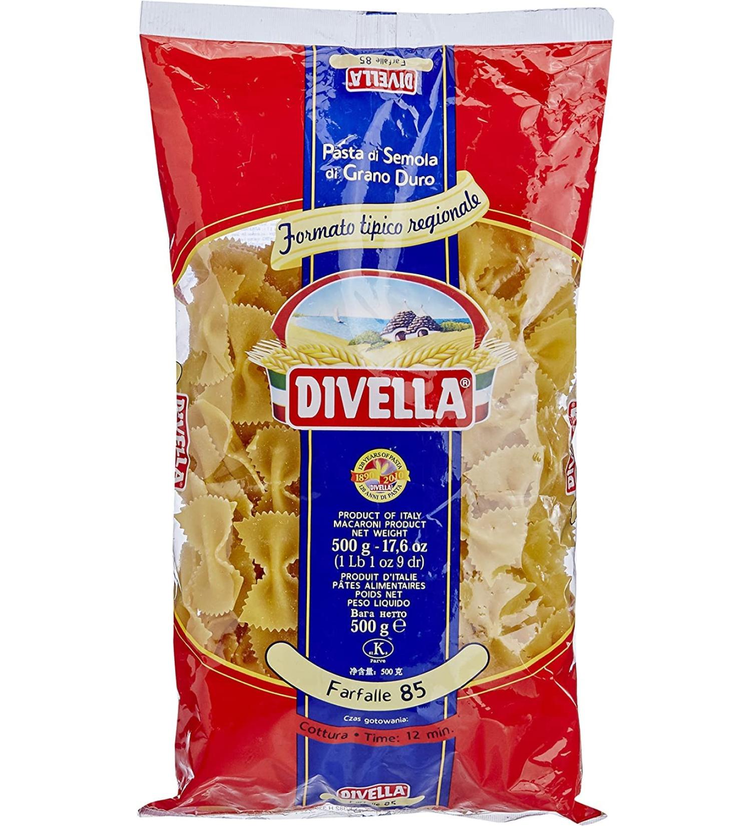  Italian Gourmet E.R. Divella Farfalle N. 85 Pack of 10 durum wheat semolina pasta 500 g + Italian Gourmet Polpa di Pomodoro 400 g - Buy Online on GoSupps.com