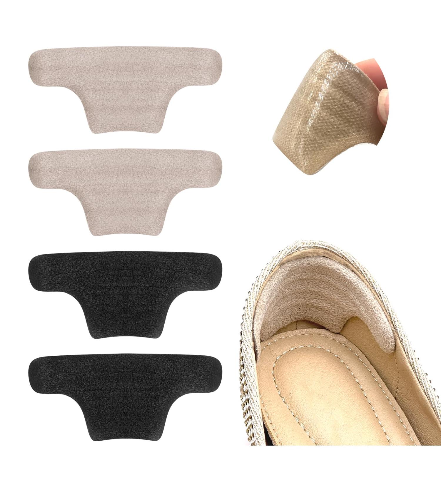 Heel Cushion Pads - Gel Heel Protectors & Grips for Loose Shoes | 4 Pairs (2 Beige + 2 Black) - Comfort & Fit for Men & Women - Buy Online on GoSupps.com