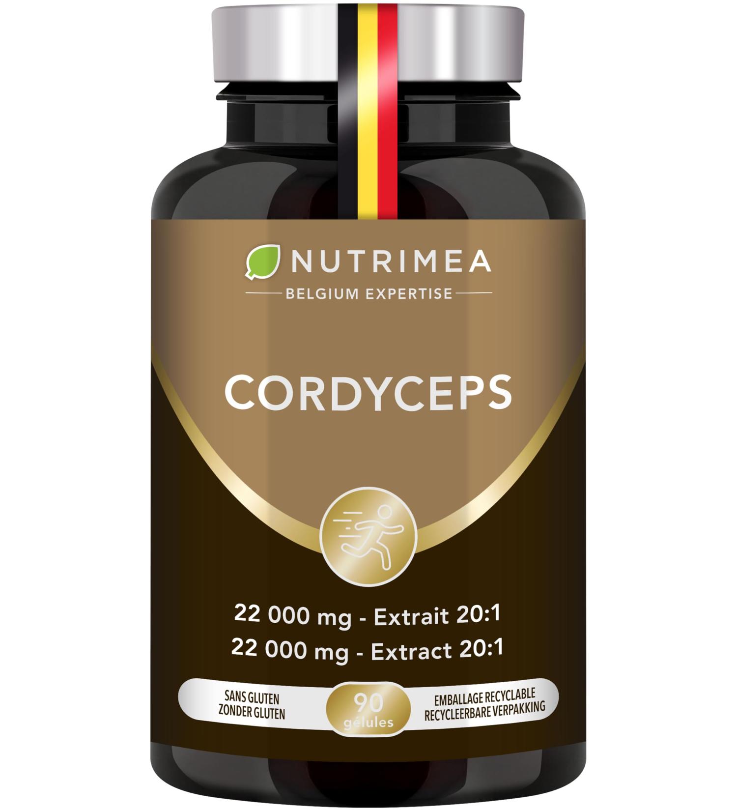 Laboratoires Nutrimea CORDYCEPS 22200 mg Cordyceps Mycelium Extract 20:1 High in Polysaccharides Adaptogenic Mushroom 90