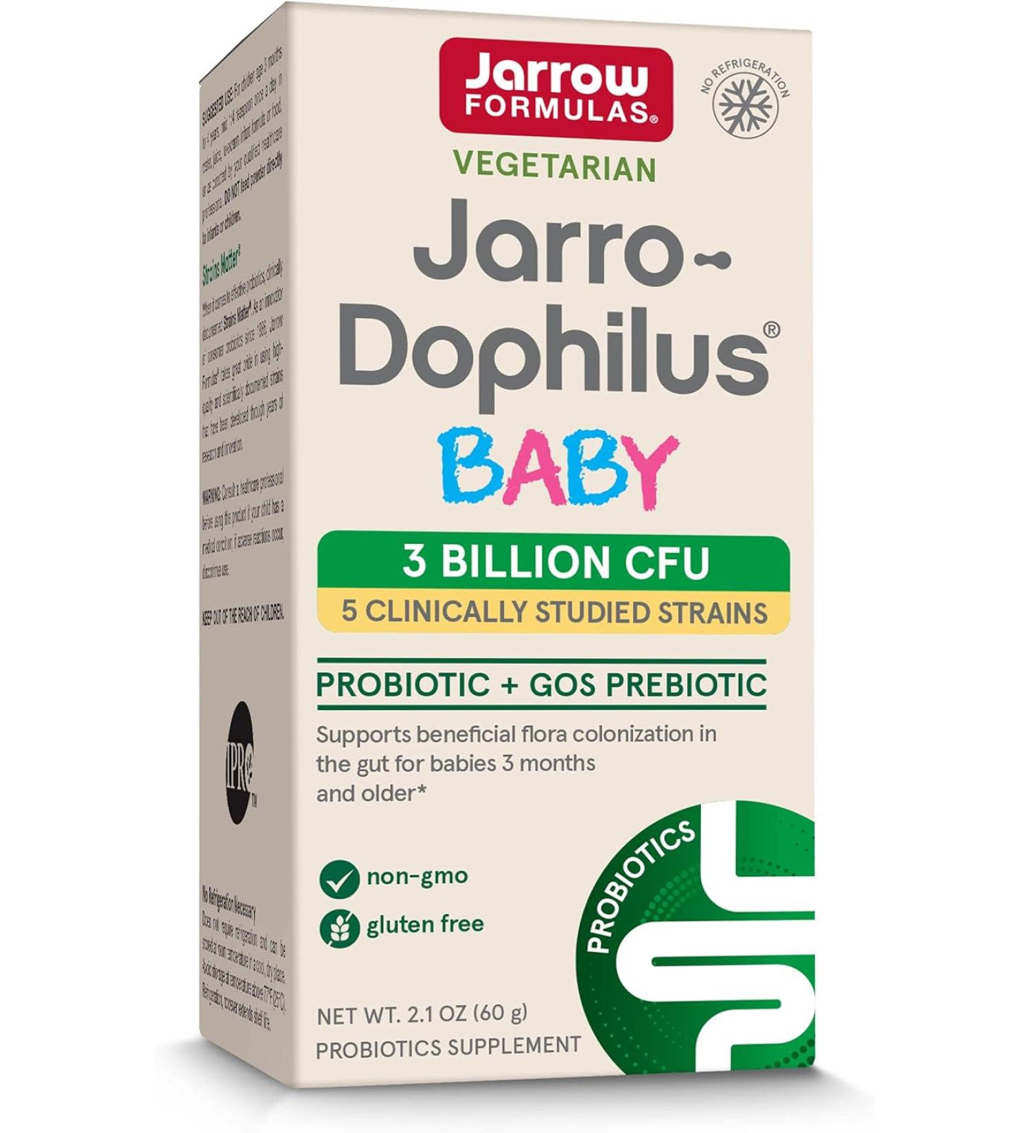 Jarrow Formulas Jarro-Dophilus Baby + GOS â€“ 2.1 Oz Powder for Infant Intestinal Health | 60 Servings (3 Months - 4 Years) - Buy Online on GoSupps.com