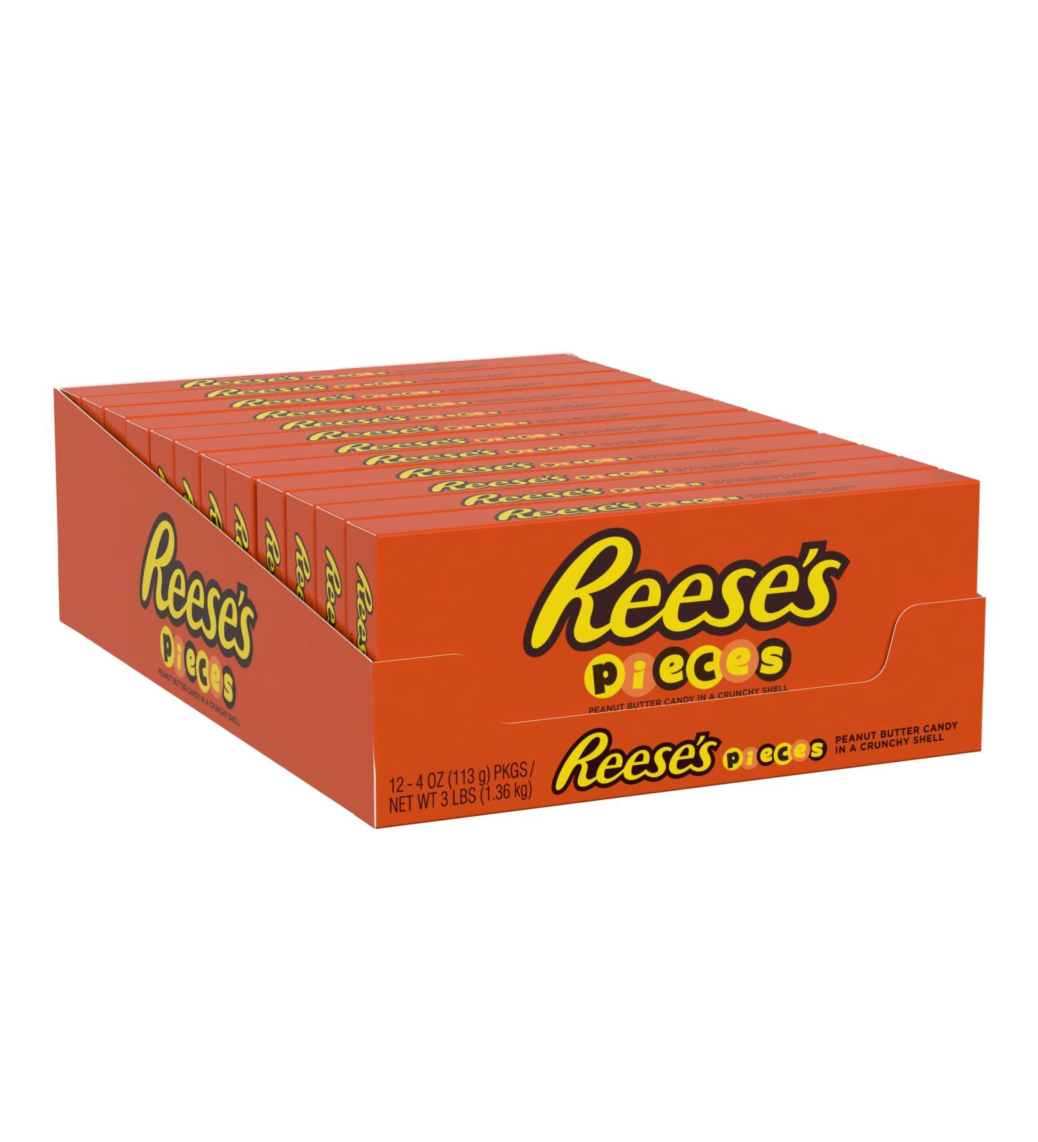REESE'S PIECES Candy Peanut Butter Crunchy Shell 4.0 oz Box (12 Pack) - Buy Online on GoSupps.com