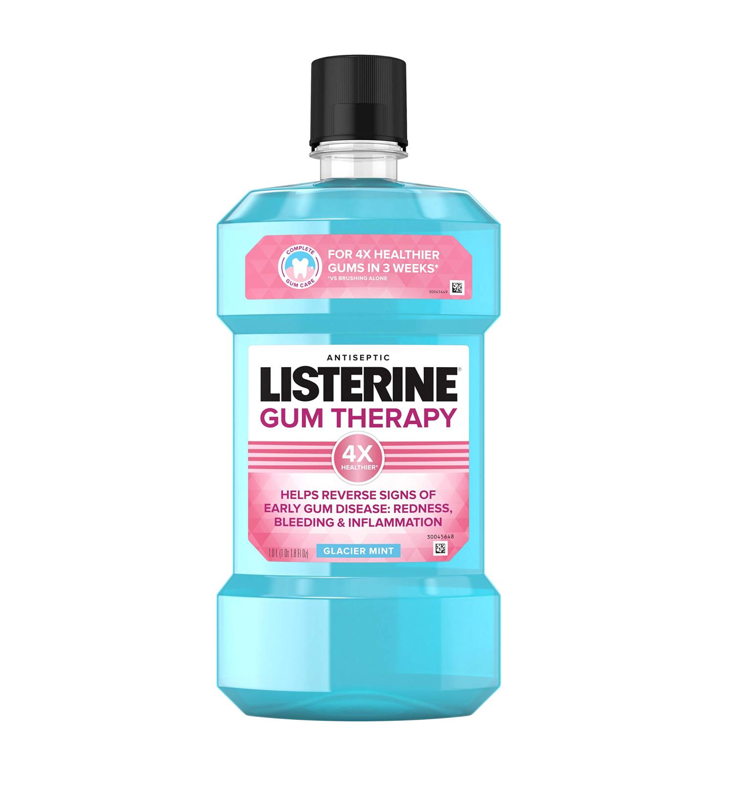 Listerine Gum Therapy Anti-Plaque & Gingivitis Antiseptic Mouthwash Glacier Mint 1 L 1 ea (Pack of 3) - Buy Online on GoSupps.com