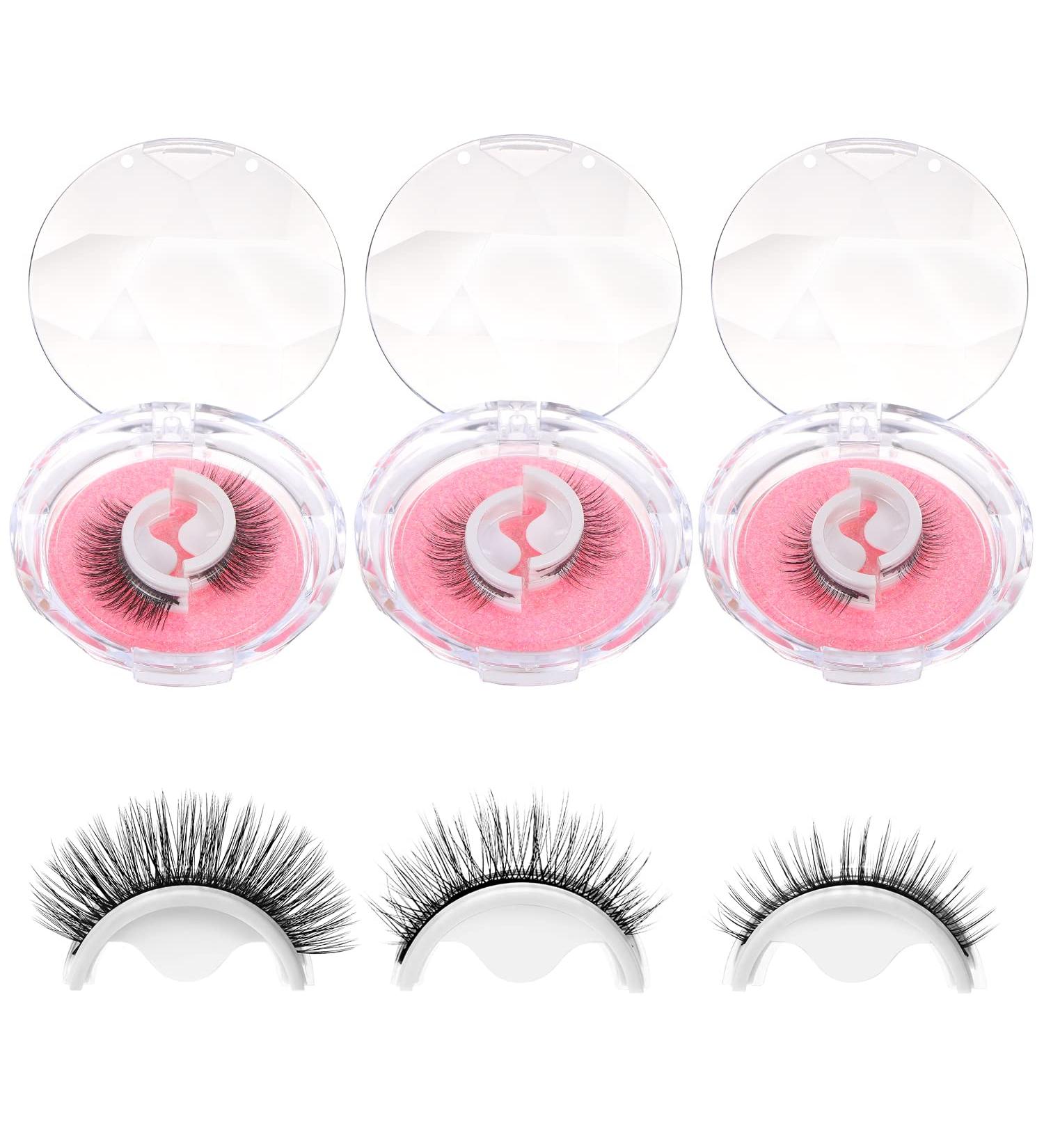 LALASTYLE Reusable Self Adhesive Eyelashes No Glue Needed Natural Long Thick Fake Eye Lashes for Daily Use Stable Waterproof and Easy to Put On (3 Pairs ) - Buy Online on GoSupps.com