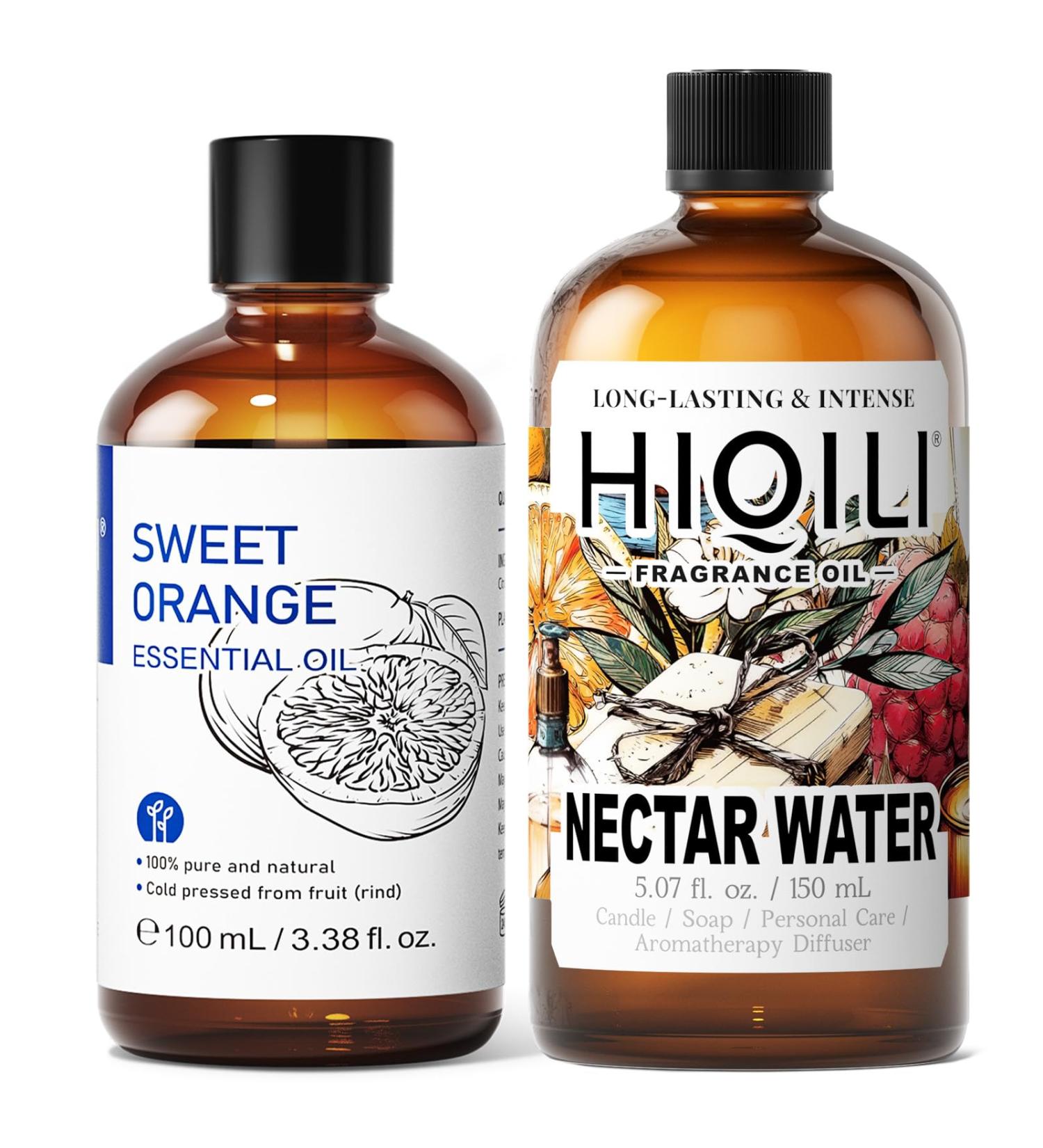 HIQILI 100ML Orange Essential Oil & 150ML Nectar Water Fragrance Oil for DIY Diffuser - Buy Online on GoSupps.com