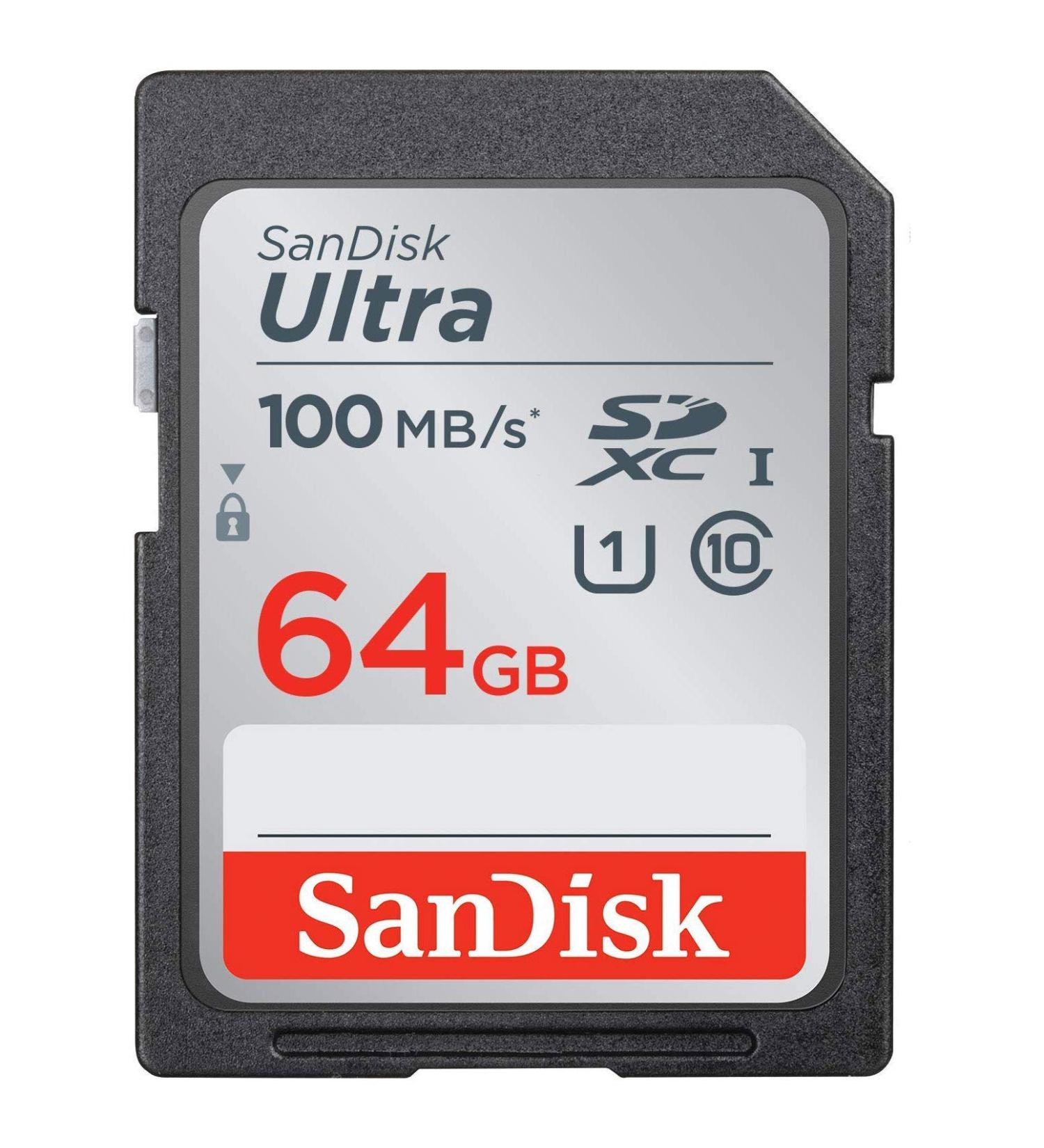 SanDisk 64GB Ultra SDXC UHS-I Memory Card - 100MB/s, C10, U1, Full HD - SDSDUNR-064G-GN6IN - Buy Online on GoSupps.com