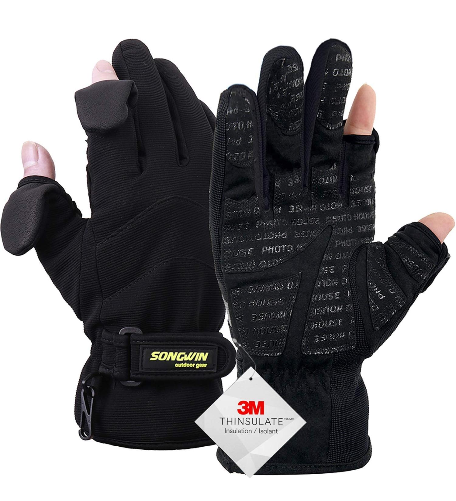 Songwin Waterproof Winter Gloves | Ethylene Insulated Ski & Snowboard Touchscreen Gloves for Men & Women | Perfect for Fishing Photography and Hunting - Black M - Buy Online on GoSupps.com