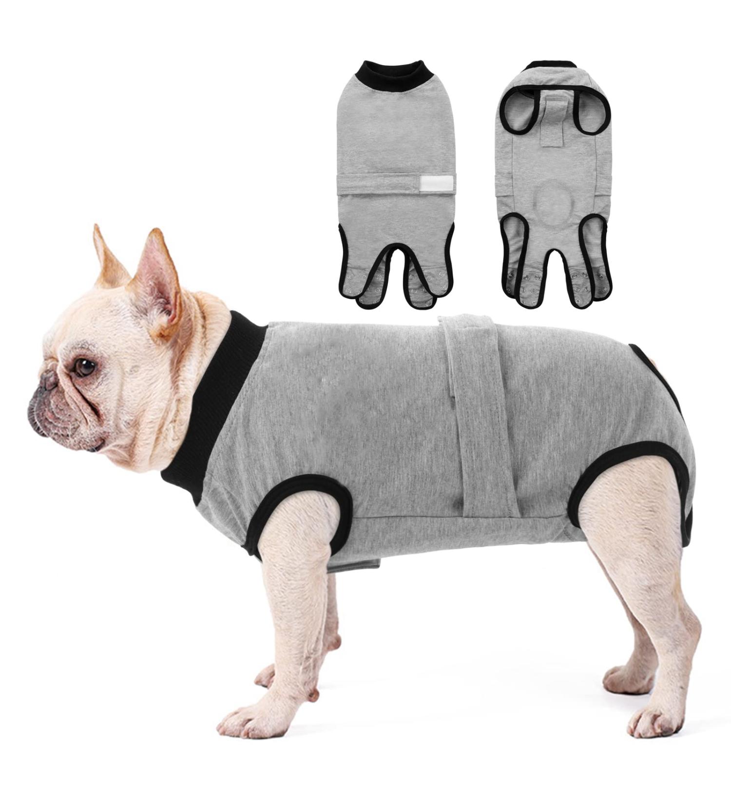 Convinite Recovery Suit for Dogs - Breathable Wound Protection Post-Castration - XXL Gray - Adjustable Neck Rope & Push Button Design - Buy Online on GoSupps.com