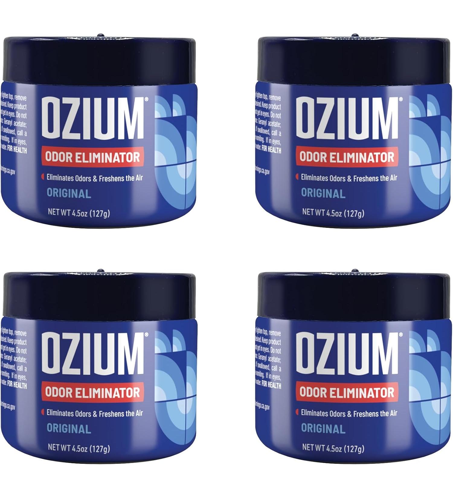Ozium 4.5 Oz. 4 Pack Odor Eliminating Gel - Original Scent for Homes, Cars, Offices & More - Buy Online on GoSupps.com