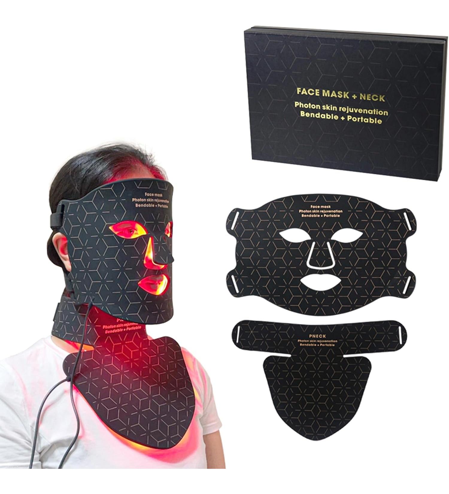 Photon Rejuvenation Phototherapy Masque facial Instrument spectre LED proche infrarouge Masque facial Cou Beaut Maison Pratique Lisse les rides fines Am liore la fermet de la peau Elitzia (Noir) Visage et Cou (4 Couleurs) - Buy Online on GoSupps.com
