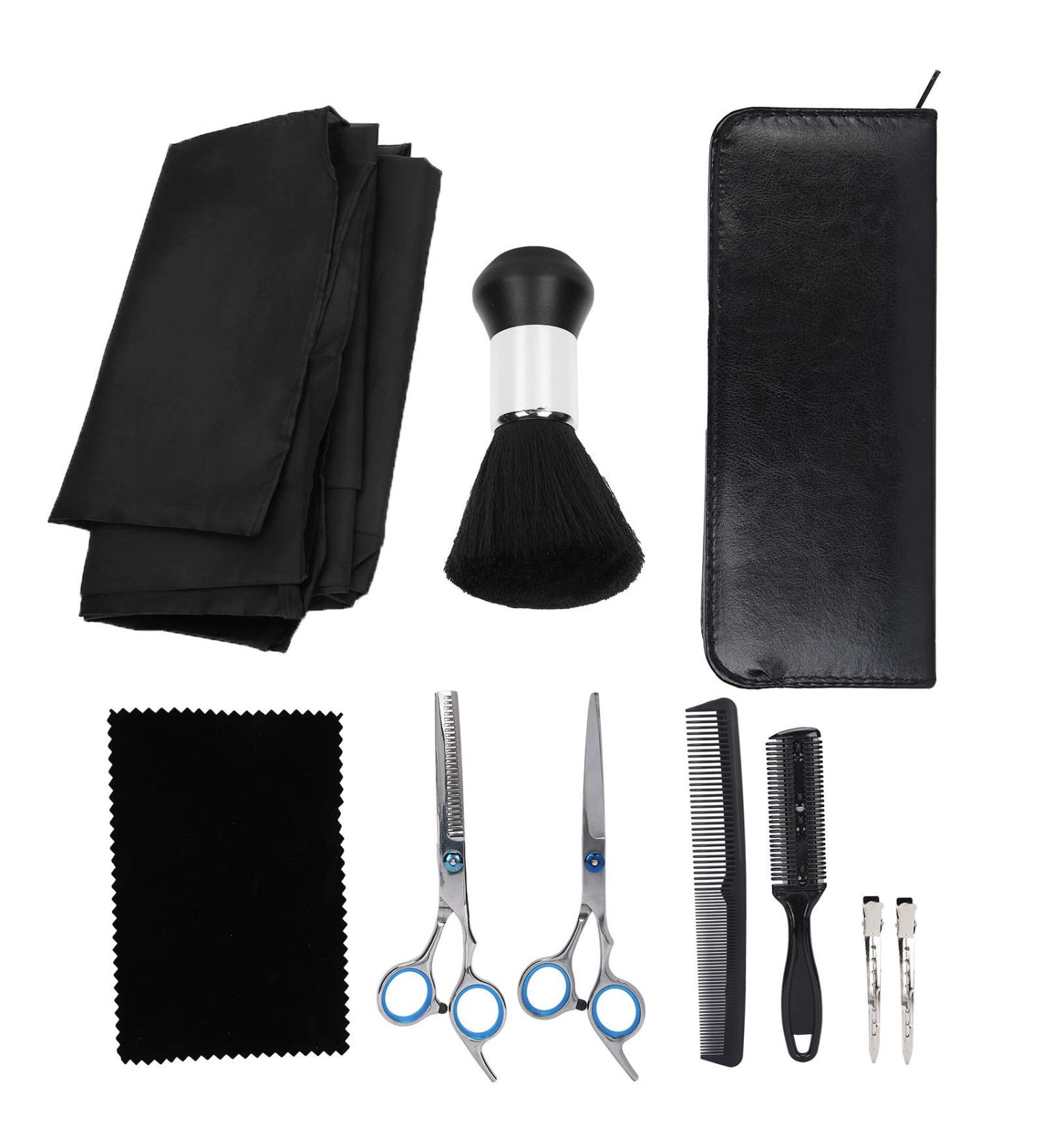 YAOGOHUA Professional Hair Cutting Thinning Scissors Salon Apron Hair Sweeping Brush Tool Set - Buy Online on GoSupps.com