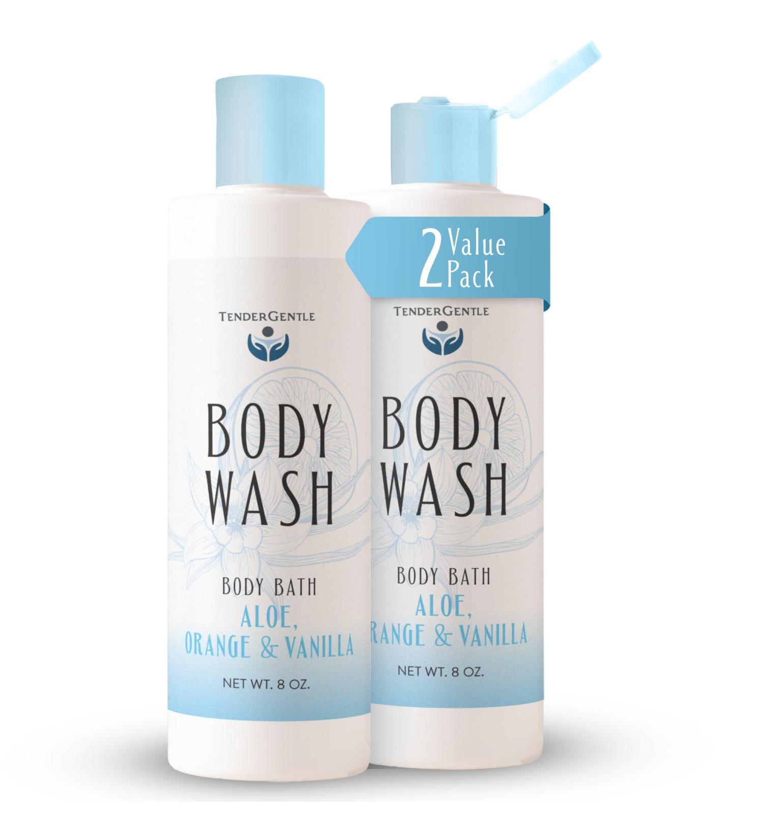 TenderGentle Aloe Body Wash for Women and Men - Pack of 2 8 oz of Body Wash for Sensitive Skin - Orange and Vanilla Scented - Buy Online on GoSupps.com