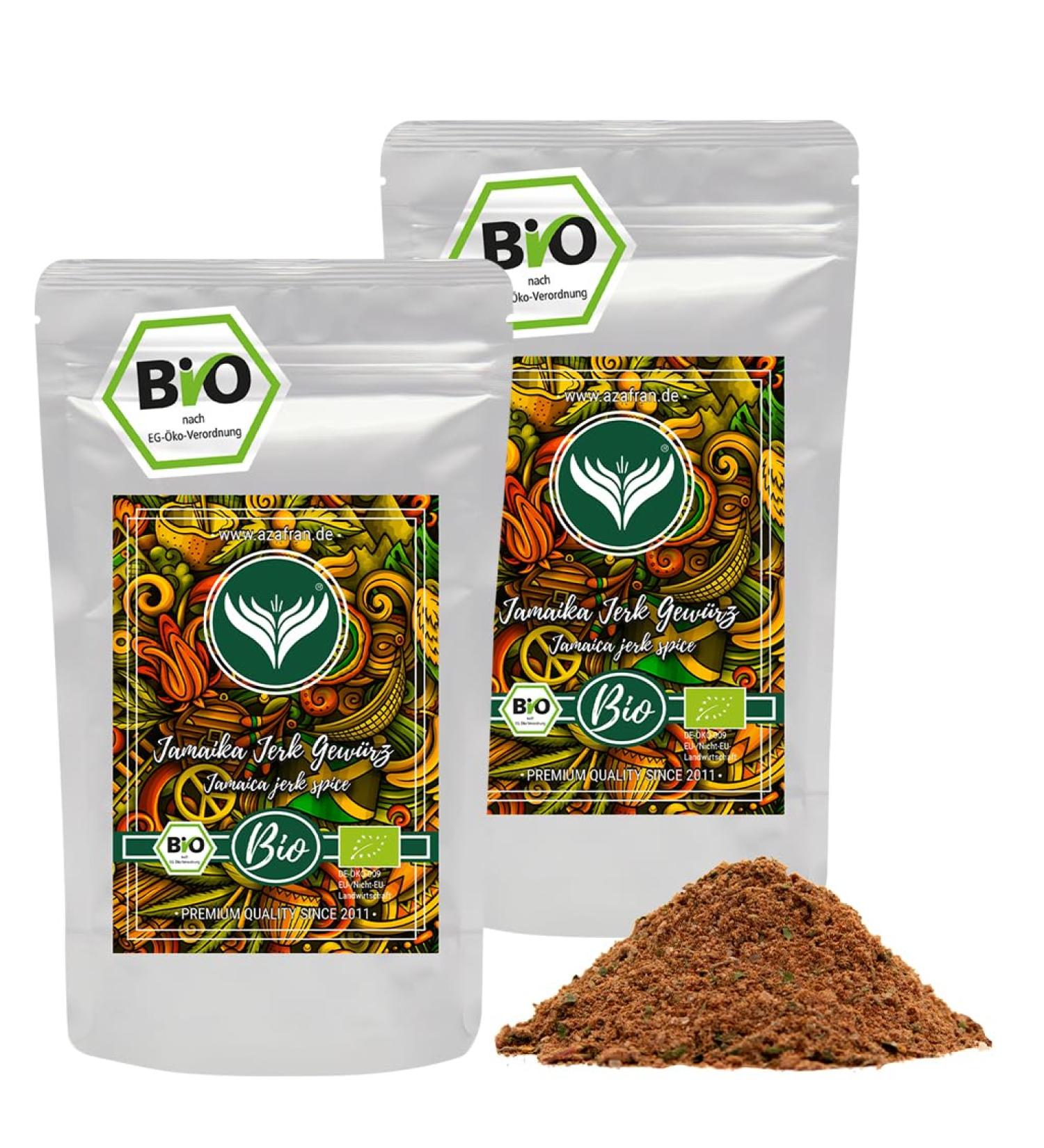 Azafran ORGANIC Jamaica Jerk Seasoning | Authentic Jamaican Jerk Chicken Spice BBQ Rub 500g | International Shipping Available - Buy Online on GoSupps.com