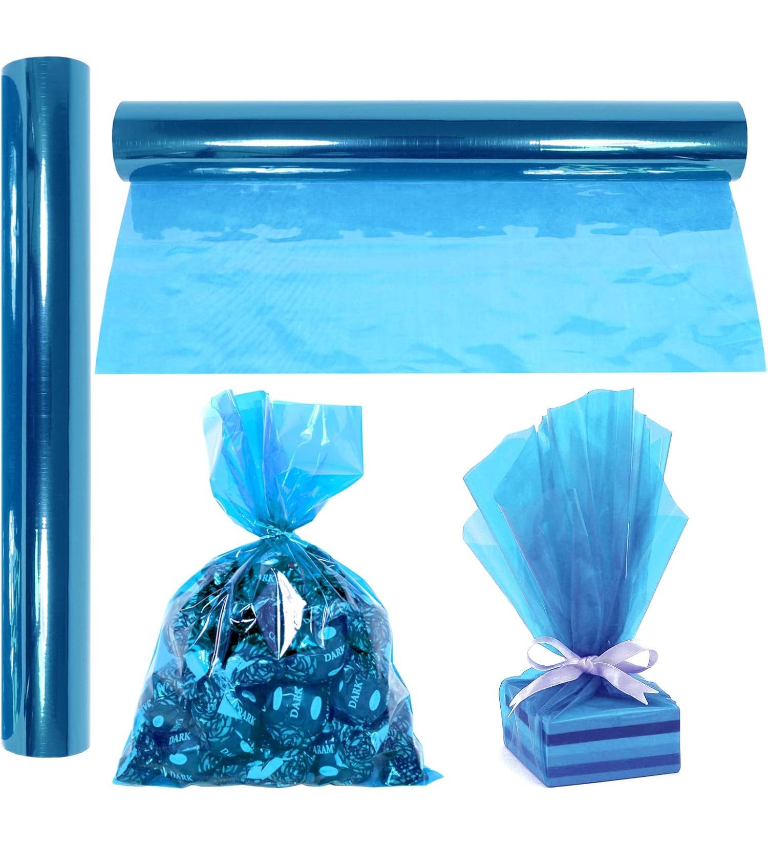 AnapoliZ Cellophane Wrap Roll Blue Thick Transparent Cellophane Wrapping Paper 100 Ft Long X 16 in Wide 2.3 Mil - Buy Online on GoSupps.com