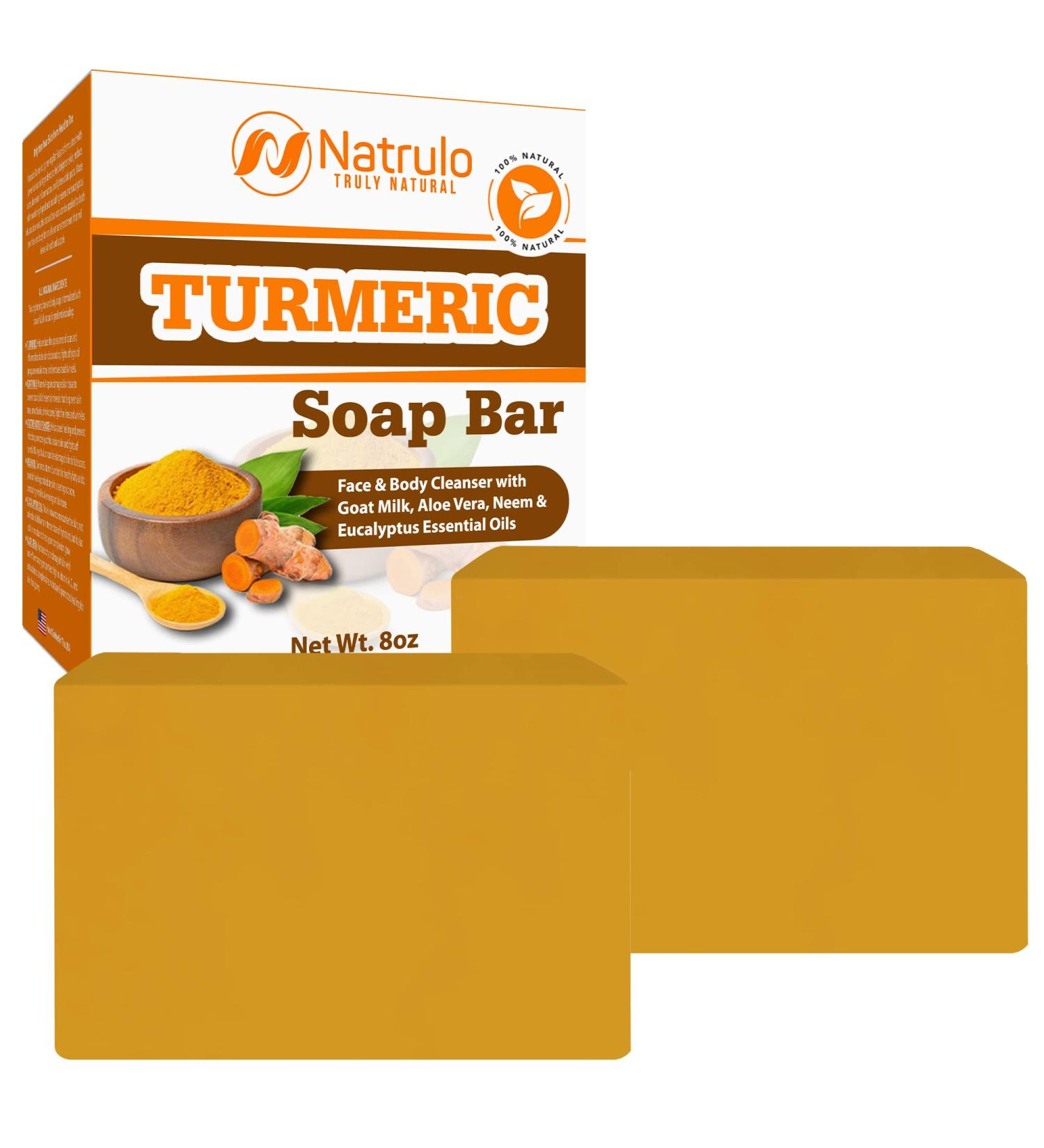 Turmeric Soap Bar for Face & Body - Fade Dark Spots & Acne, Cleanse Skin - 2 Pack - Buy Online on GoSupps.com