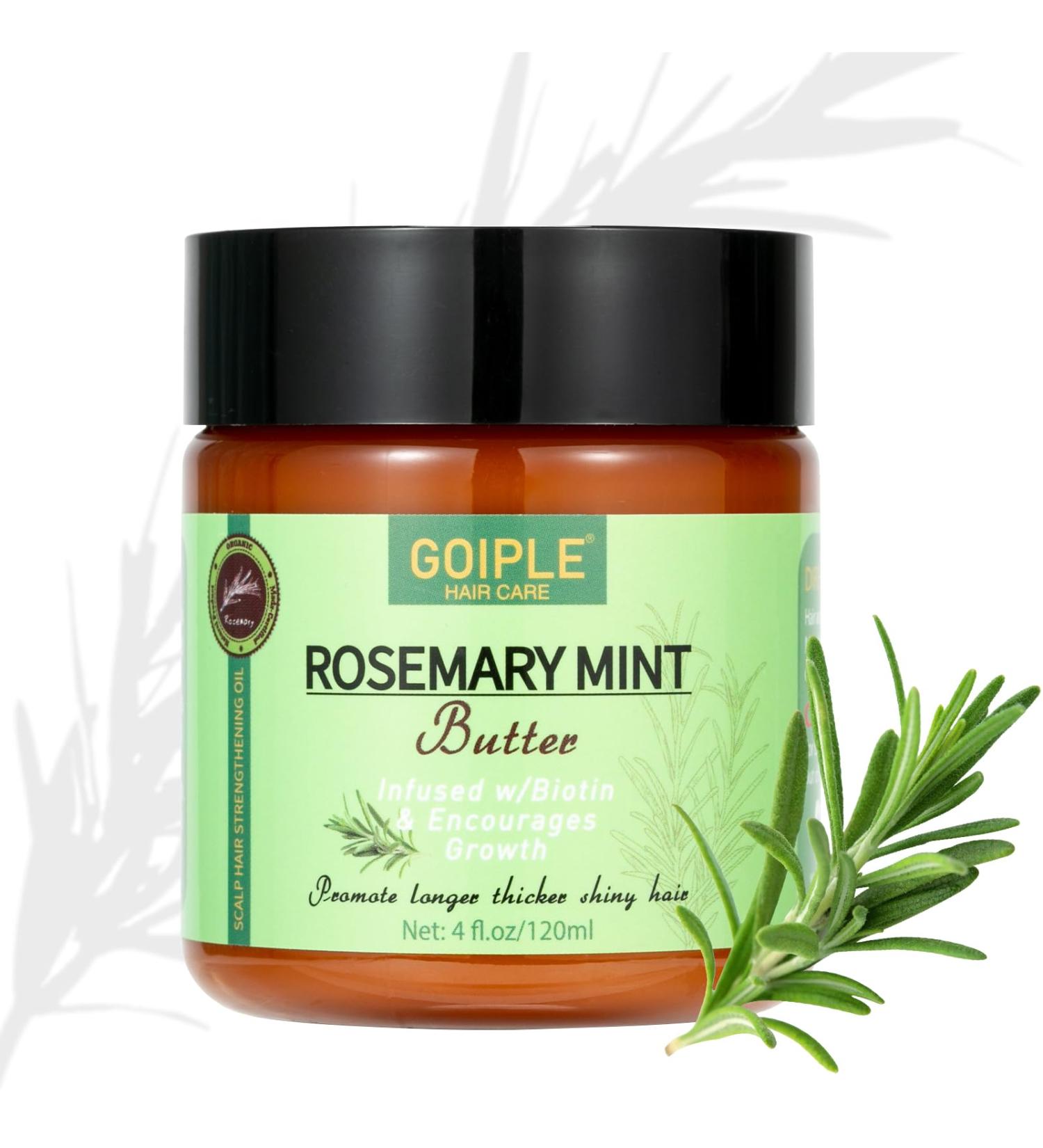 Rosemary Mint Butter for Hair and Strong Roots Rosemary Oil for Hair Growth Strengthen and Nourish Hair Dry Scalp Split Ends Organics Rosemary Butter Hair Treatment Product for Black All Hair Type - Buy Online on GoSupps.com