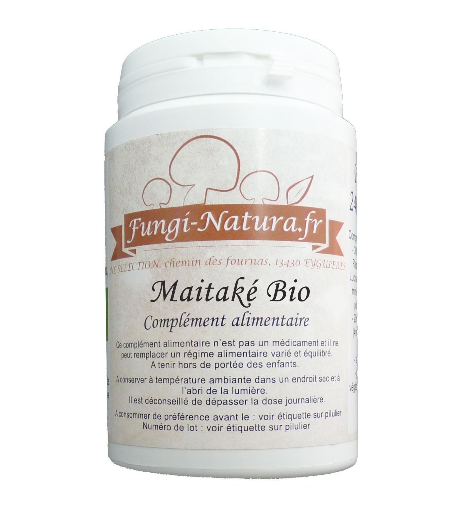 MAITAKE ORGANIC EXTRACT 240 CAPSULES - Standardized guaranteed to 30% minimum polysaccharides - French company - Certified Organic