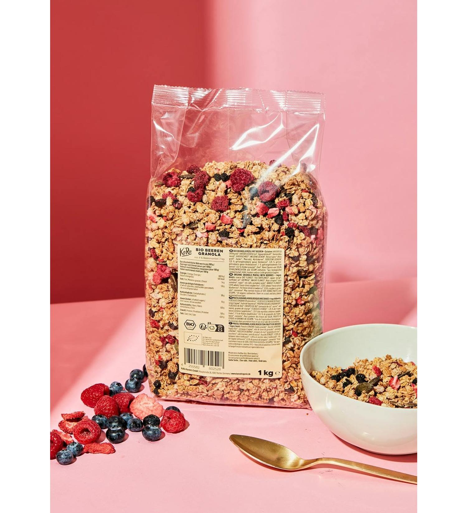 KoRo - Organic red fruit granola 1kg - Buy Online on GoSupps.com