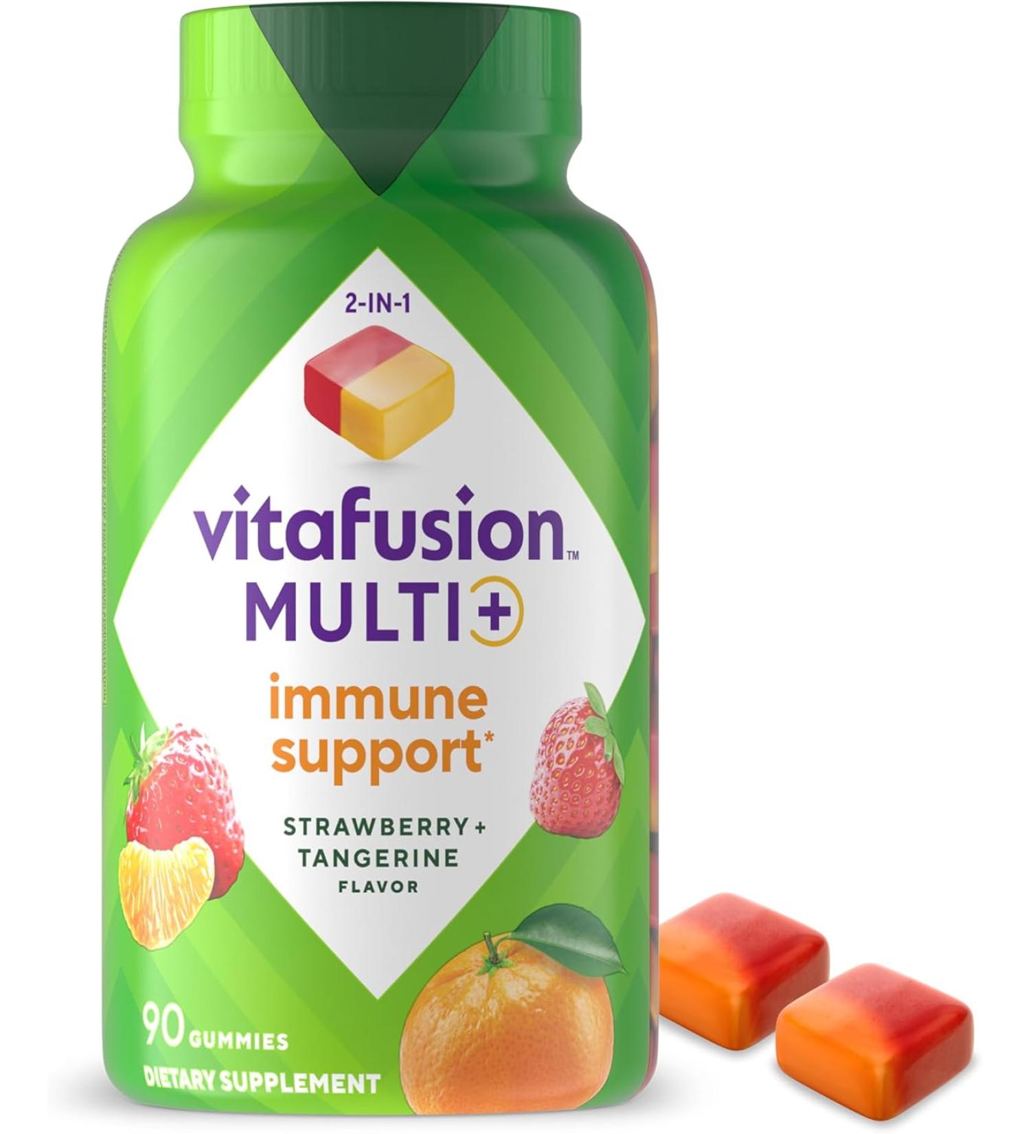 Vitafusion Multi+ Immune Support Adult Gummy Vitamins - Vitamin C, Zinc, & Multivitamins - 90 Count - Buy Online on GoSupps.com
