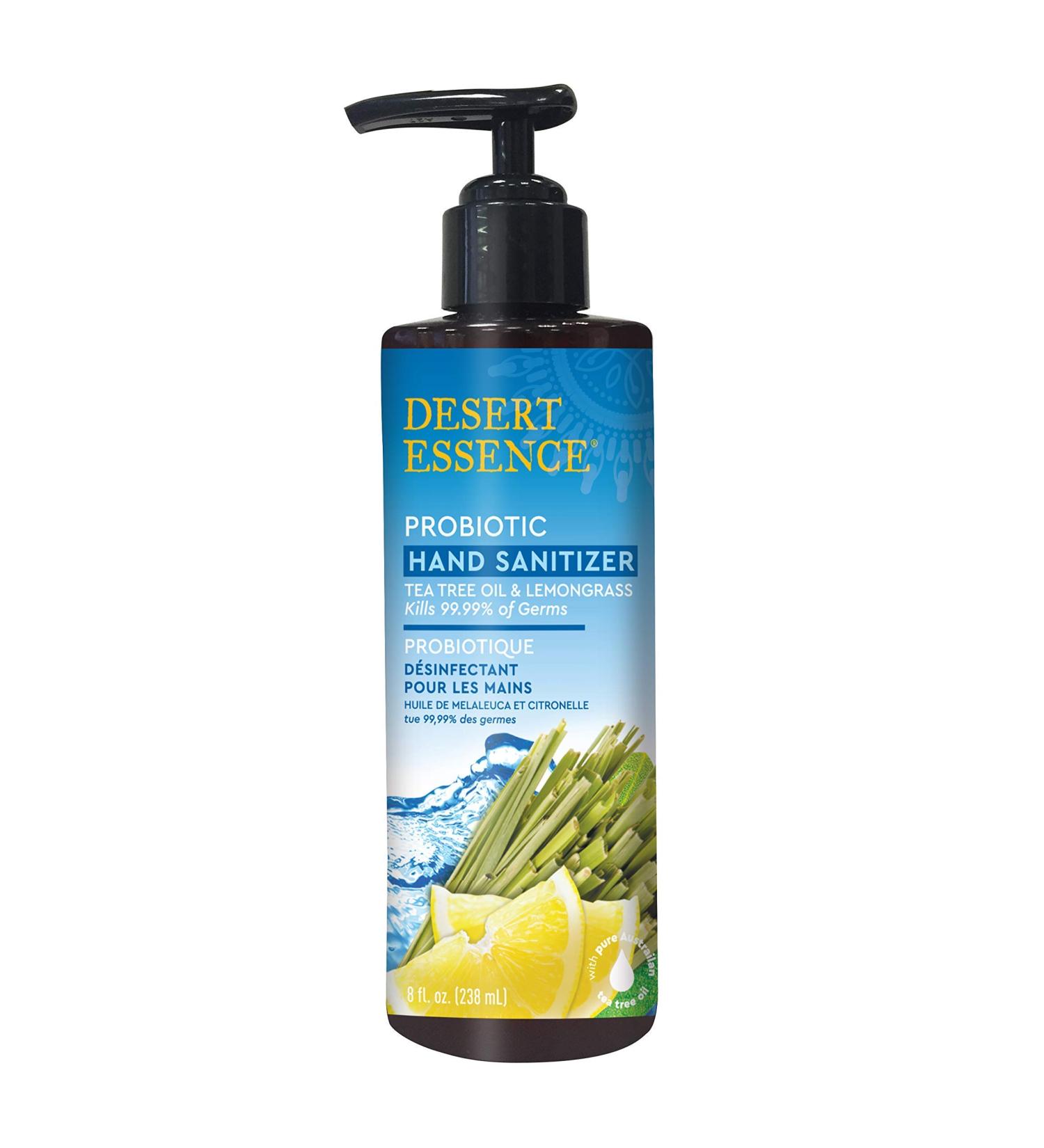 Desert Essence Probiotic Hand Sanitizer - Tea Tree Oil & Lemongrass - 8 Fl Ounce - Soft & Moisturized