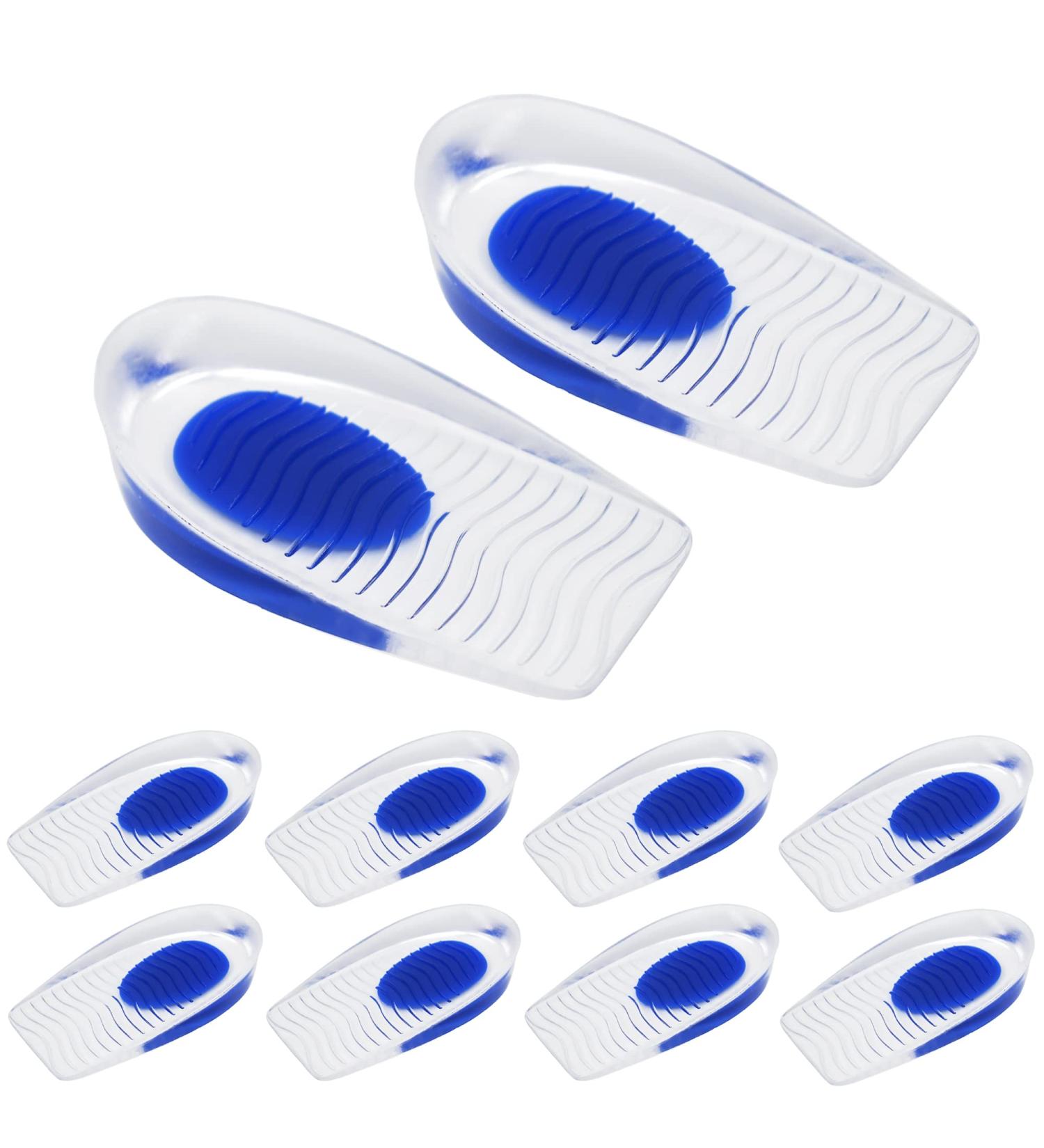 4 Pairs Gel Heel Cups Inserts for Plantar Fasciitis & Heel Pain - Men's Size 7.5-12 - Buy Online on GoSupps.com