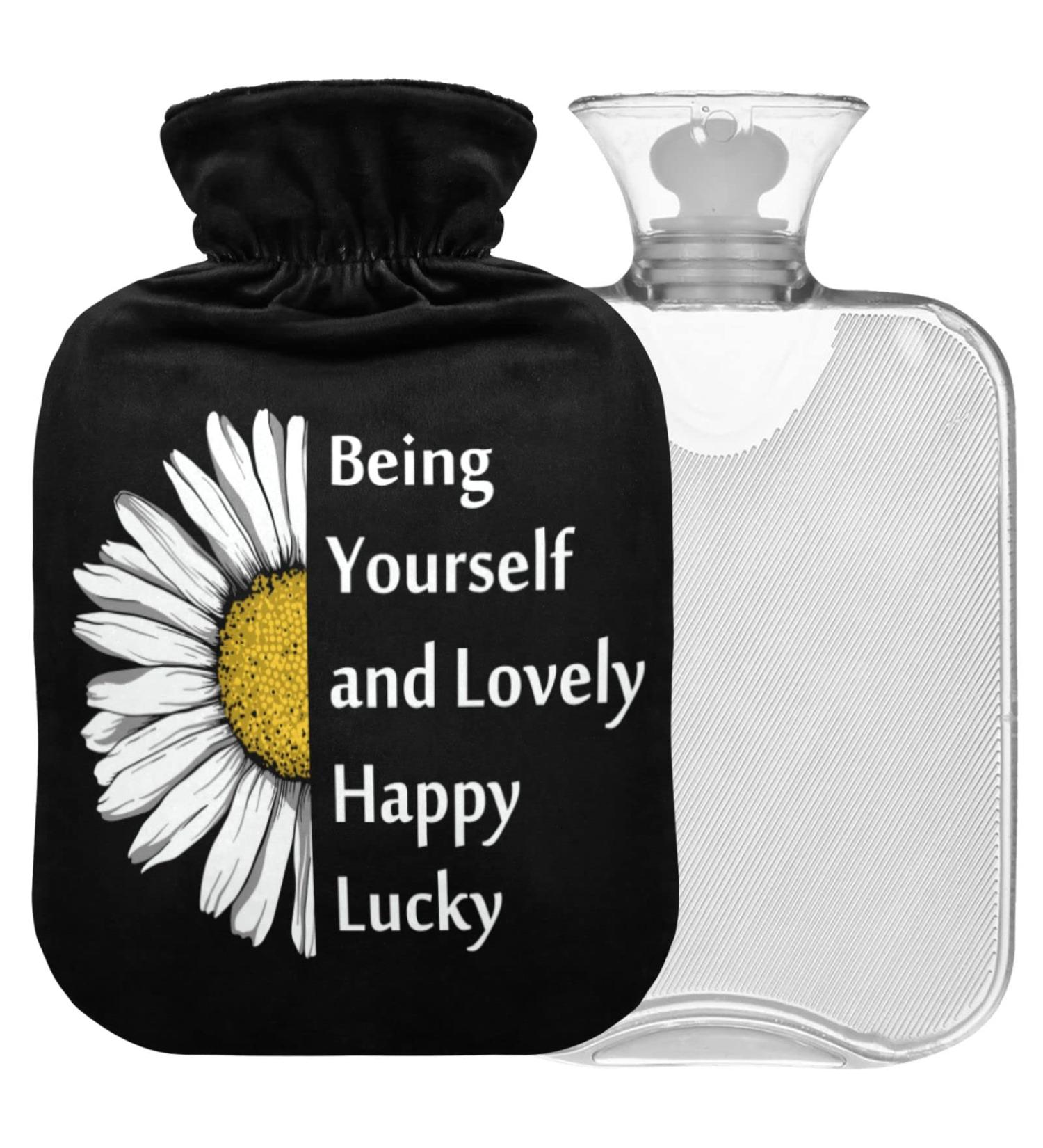 Buy Naanle Hot Water Bottle with Cover - 2L Daisy Flower Design for Menstrual Cramps Pain Relief & Heat Therapy - International Shipping Available - Buy Online on GoSupps.com